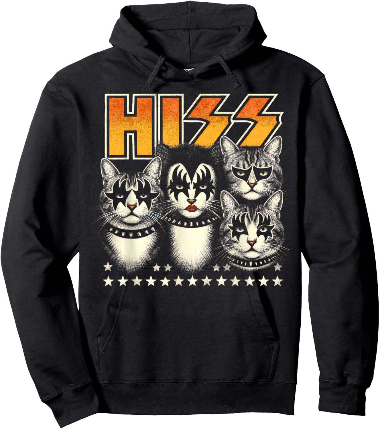 Hiss Funny Cats Kittens Rock Rockin Birthday Gifts Idea Hoodie - Hoodie | Black