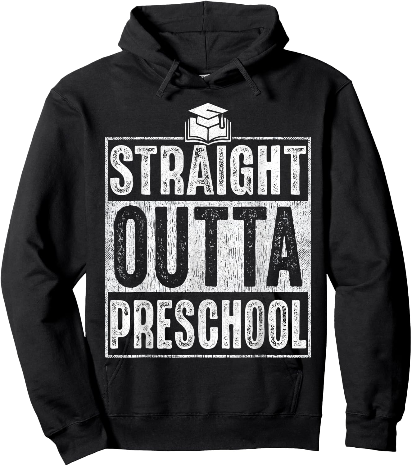 Straight Outta Preschool Graduation 2026 Class Gifts Funny Hoodie - Hoodie | Black