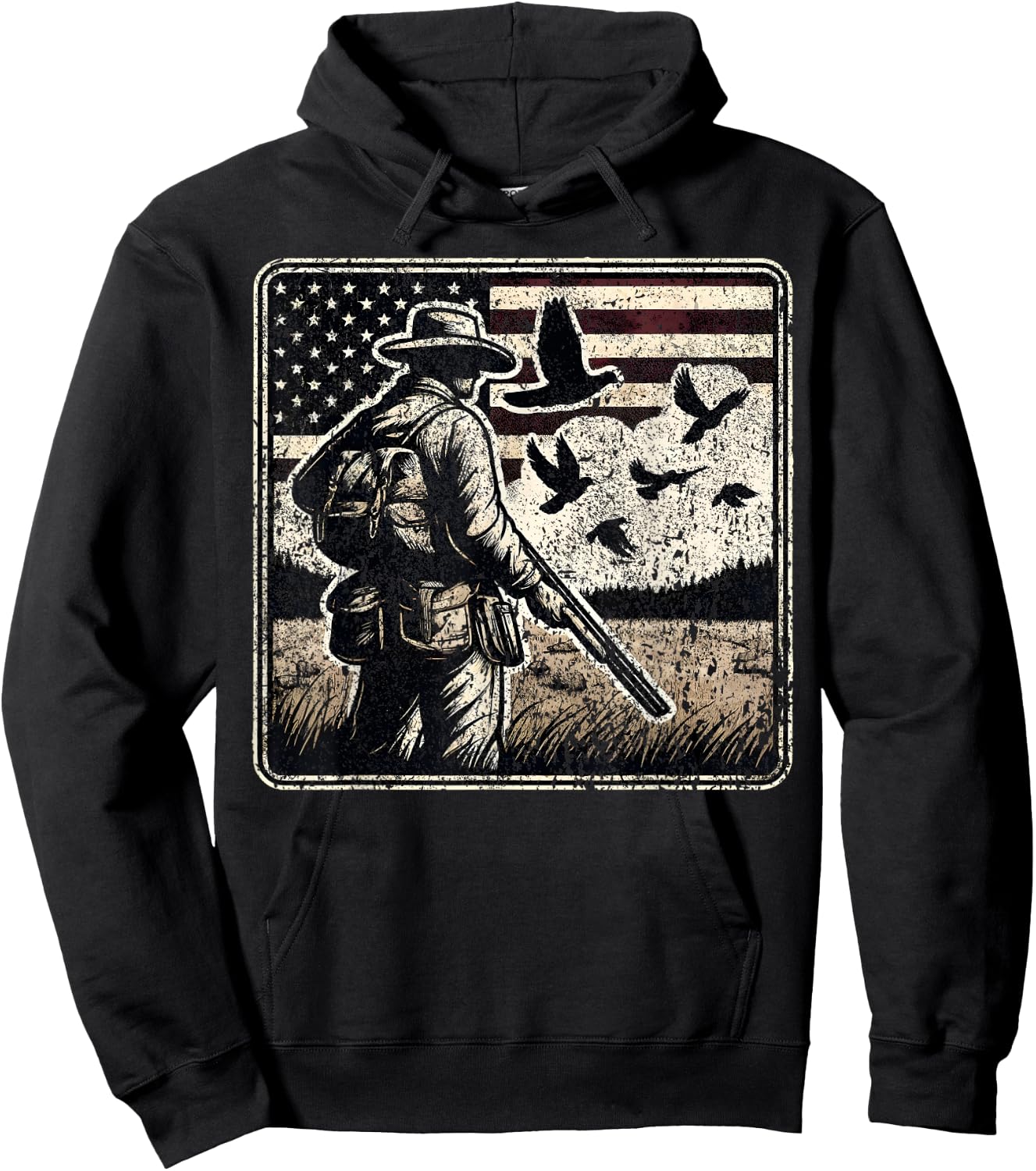 Dove Hunting I American Flag Dove Shooting I Dove Hunter Hoodie - Hoodie | Black