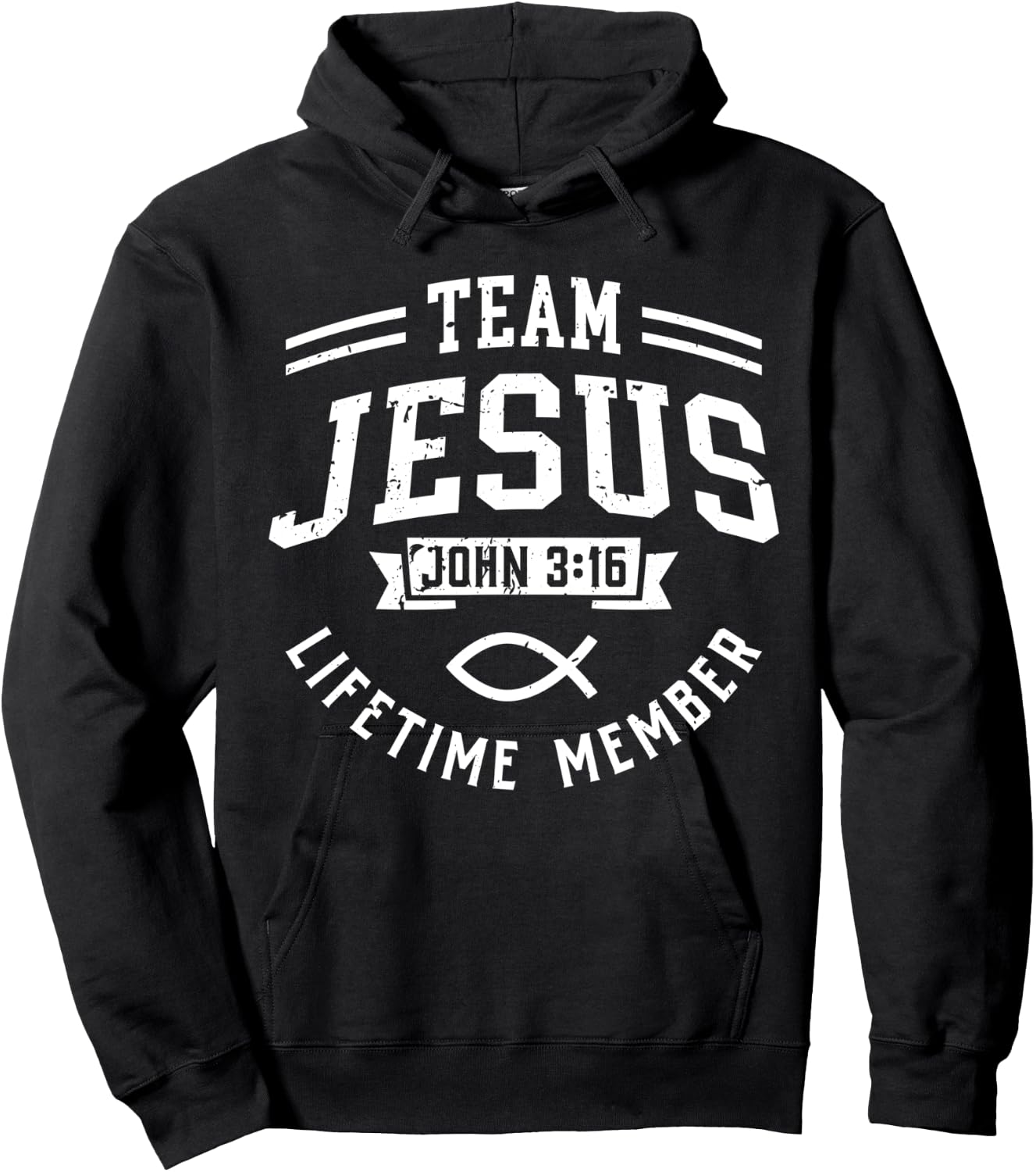 Team Jesus John 3 16 Lifetime Member God Christian Gift Hoodie - Hoodie | Black