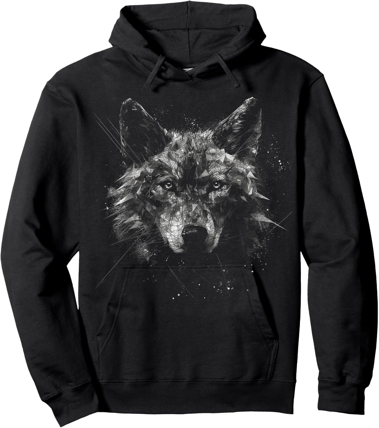 Wolf Art - Animal Lover Motif Wolf Hoodie - Hoodie | Black