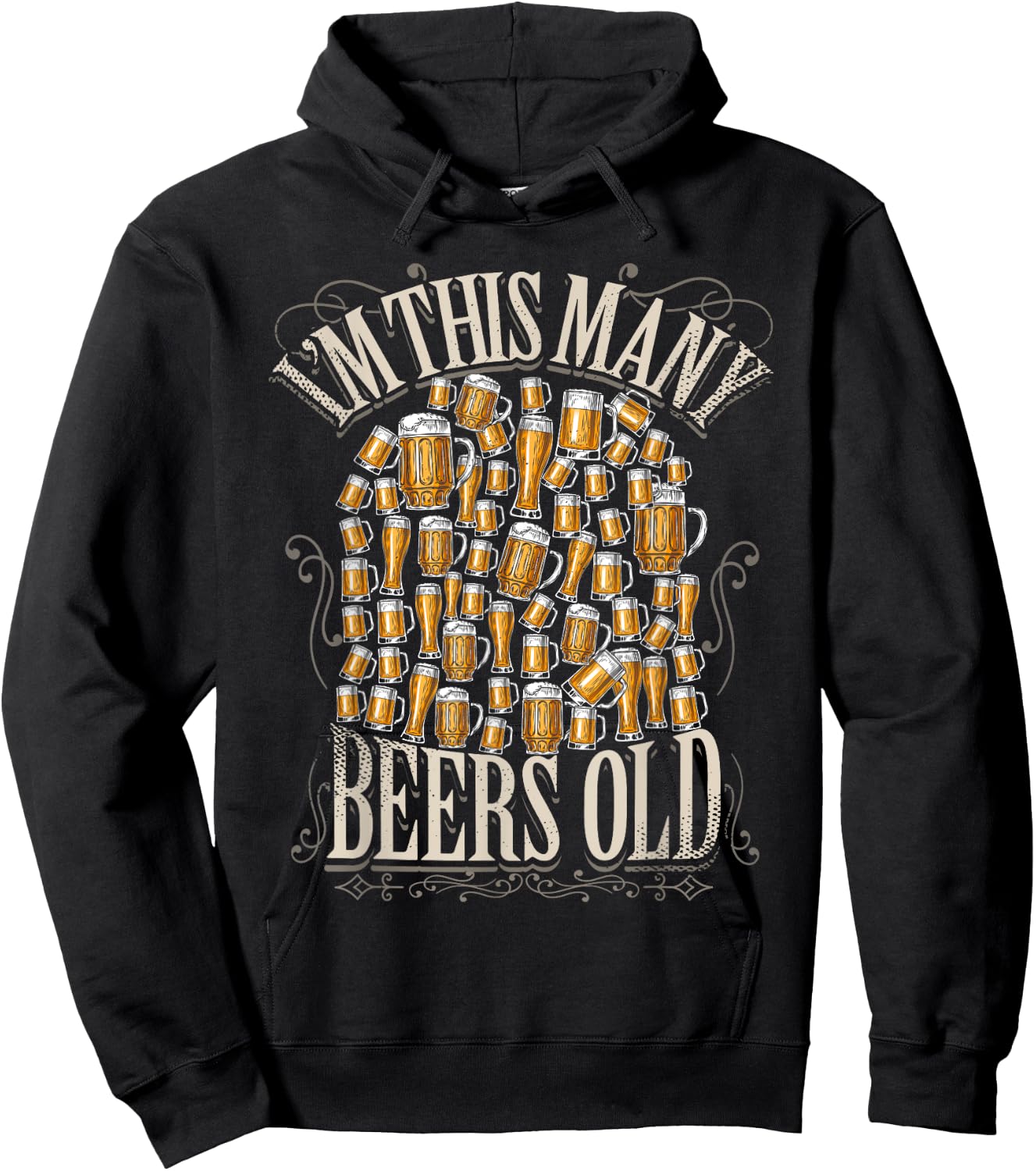 60th Birthday Gift 60 Year Beer Lover Im This Many Beers Old Hoodie - Hoodie | Black