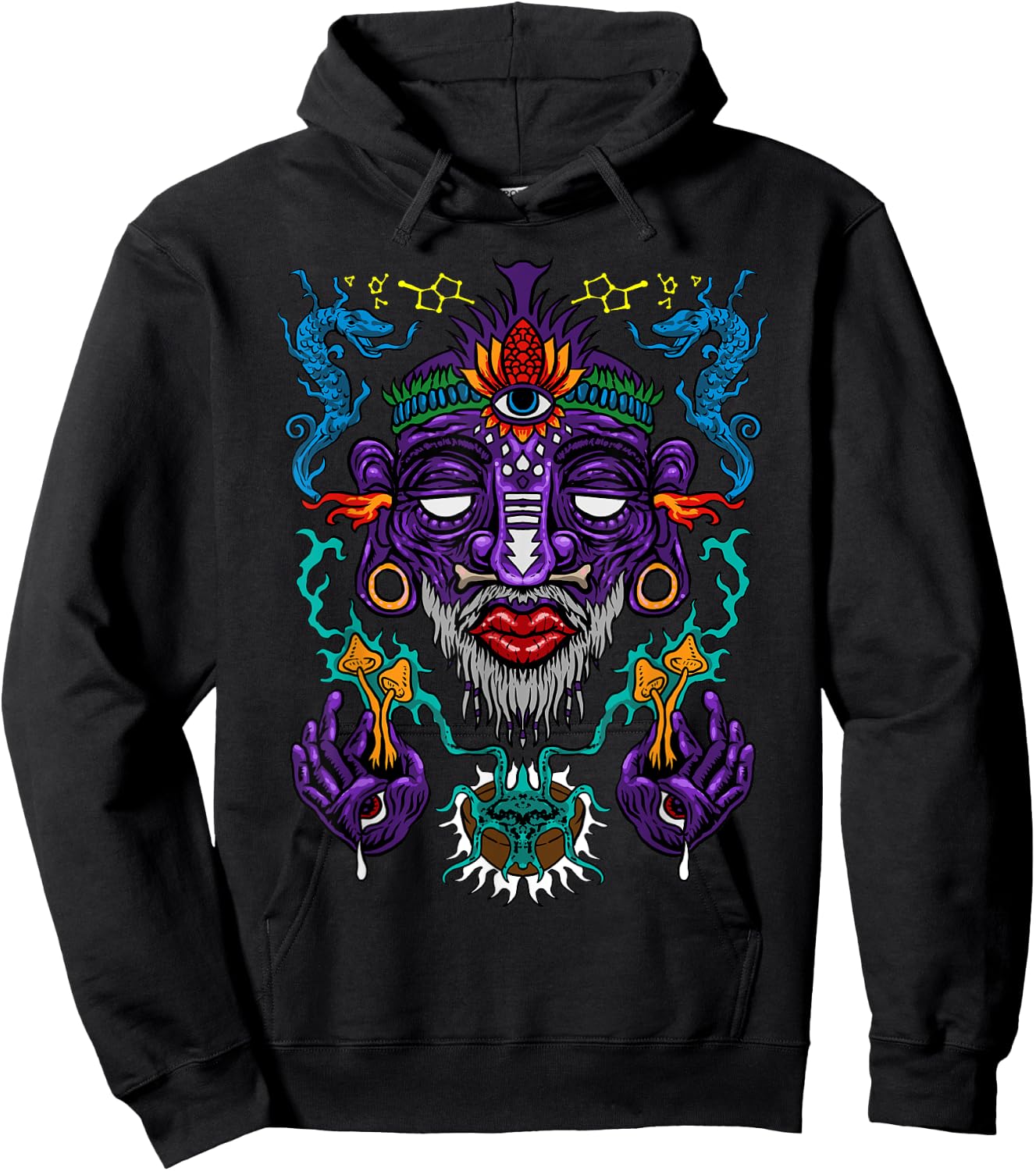 Colorful Witch Doctor | Psychedelic Shaman | Medicine Men Hoodie - Hoodie | Black