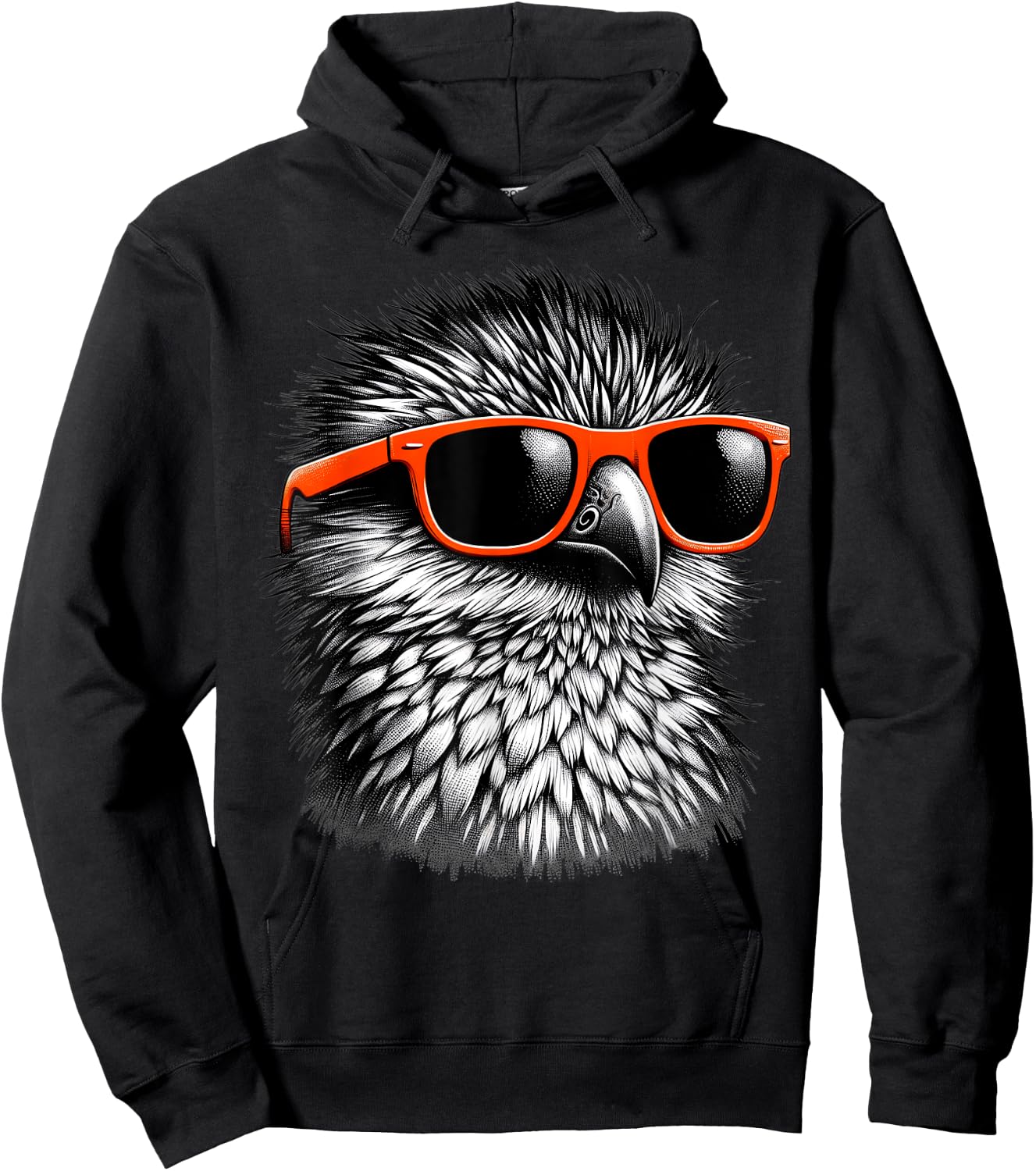 Cool Potoo Bird Wearing Sunglasses Graphic Art Hoodie - Hoodie | Black