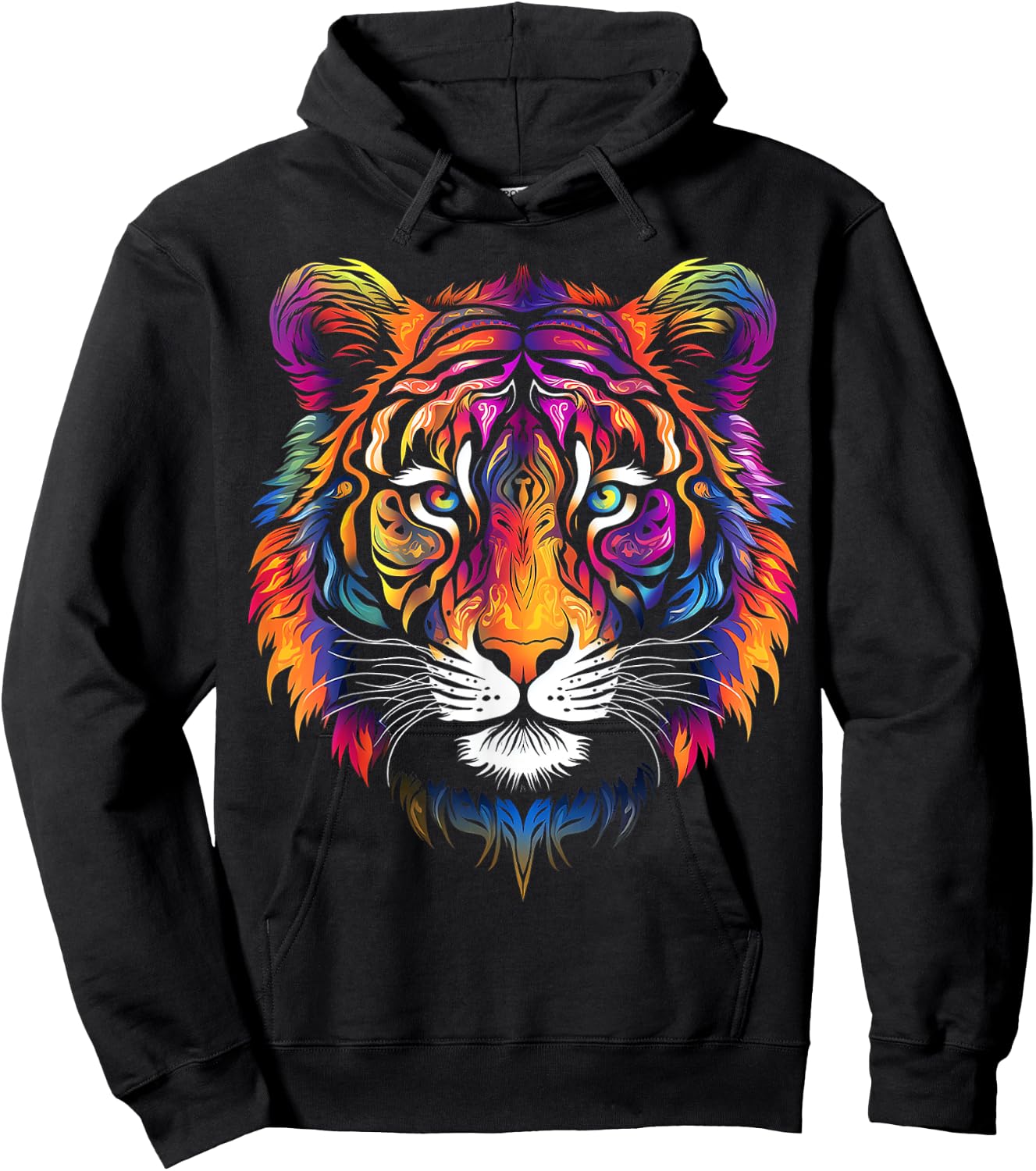 Tiger Animal Graphic Artwork Tiger Hoodie - Hoodie | Black