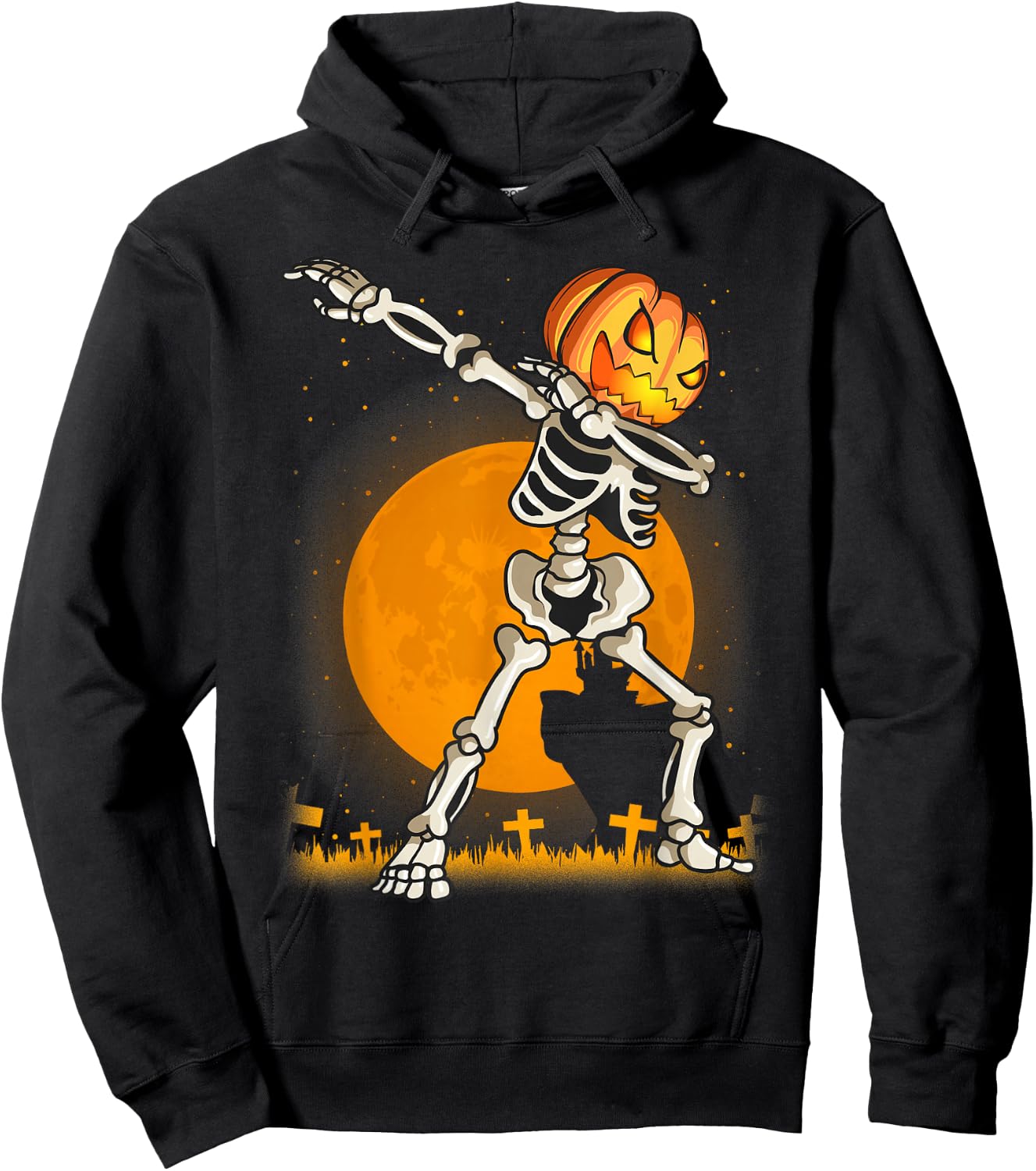 Halloween Shirts For Boys Kids Dabbing Skeleton Pumpkin Dab Hoodie - Hoodie | Black