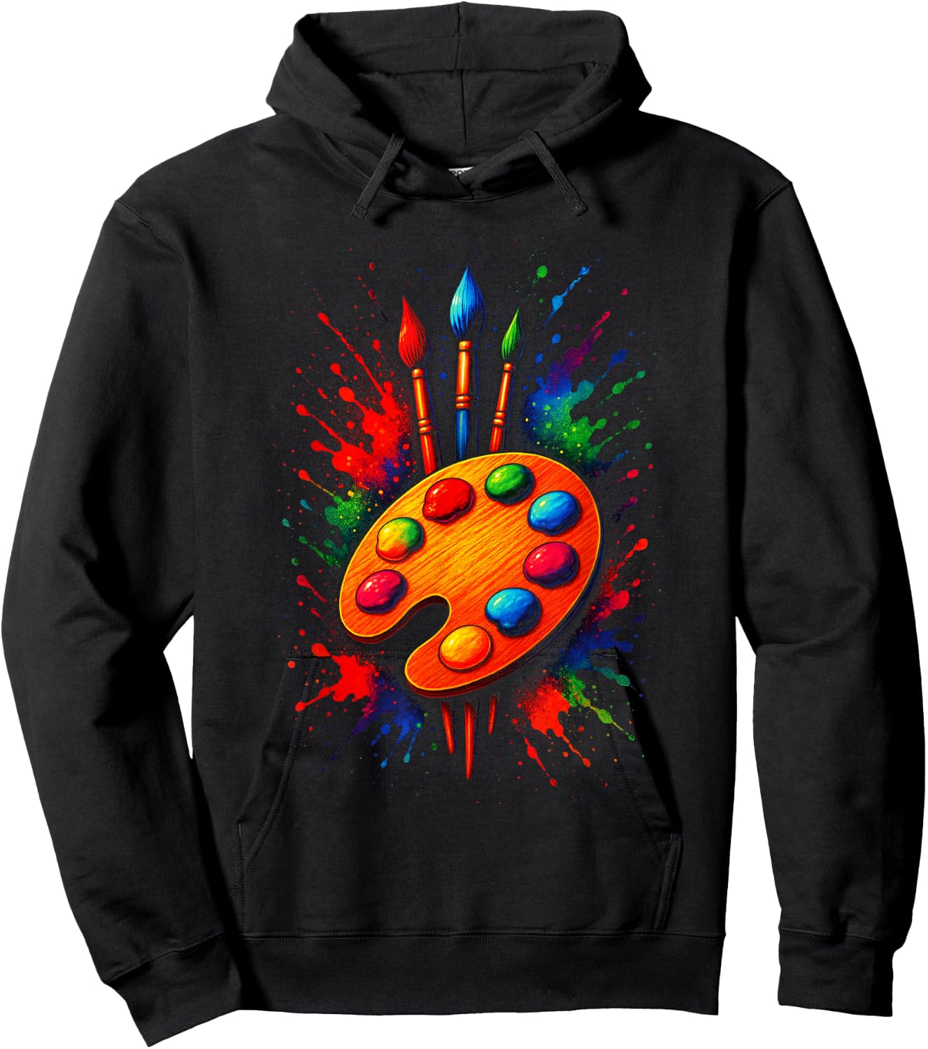 Artistic Palette & Brushes - Funny Artist Painting Hoodie - Hoodie | Black
