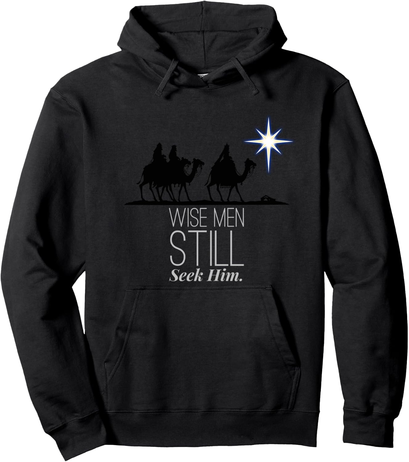Wise Men Still Seek Him Christian Christmas Jesus Design Hoodie - Hoodie | Black