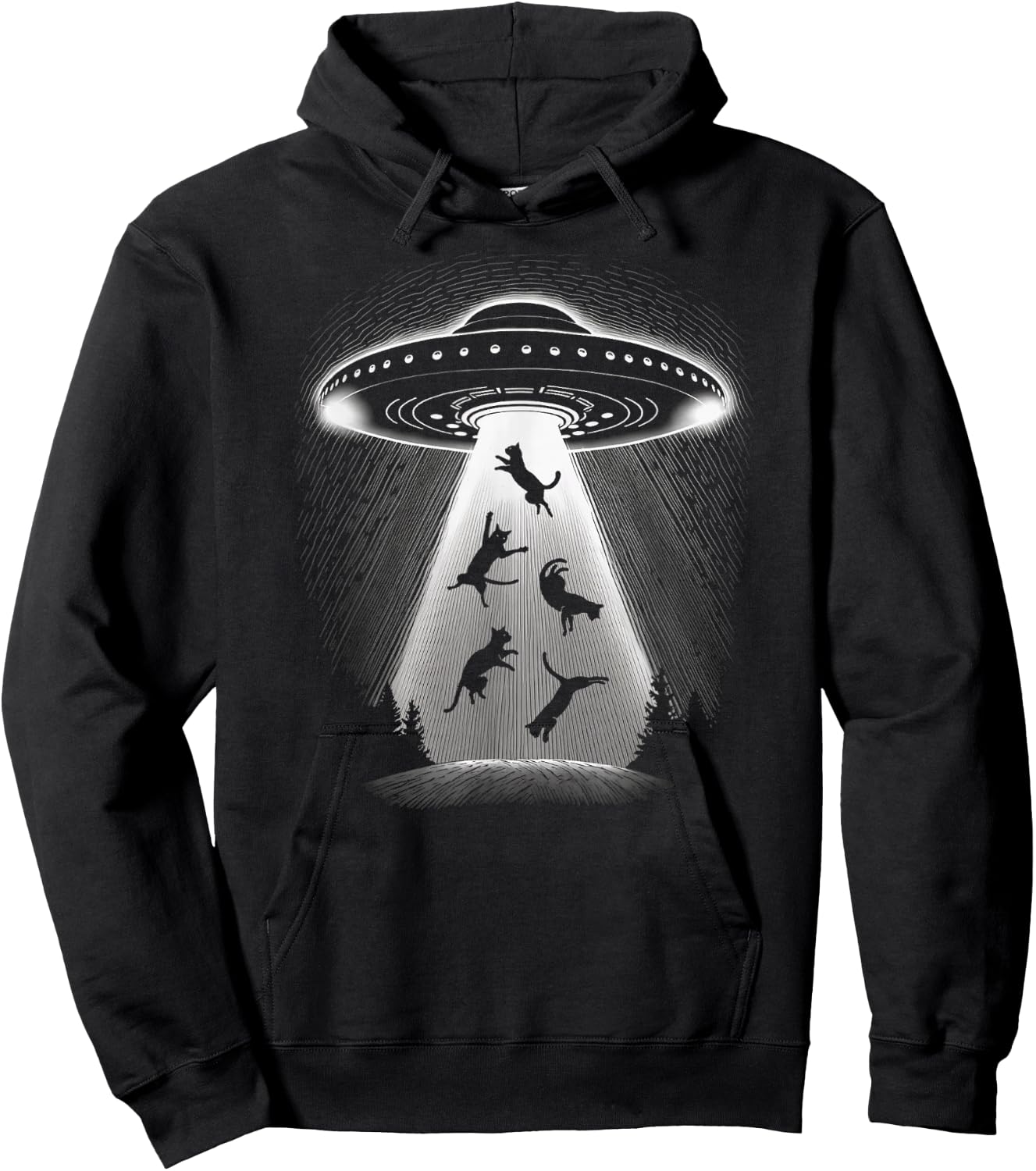 UFO Captures Kitty Cats The Only Intelligent Earth Life Hoodie - Hoodie | Black