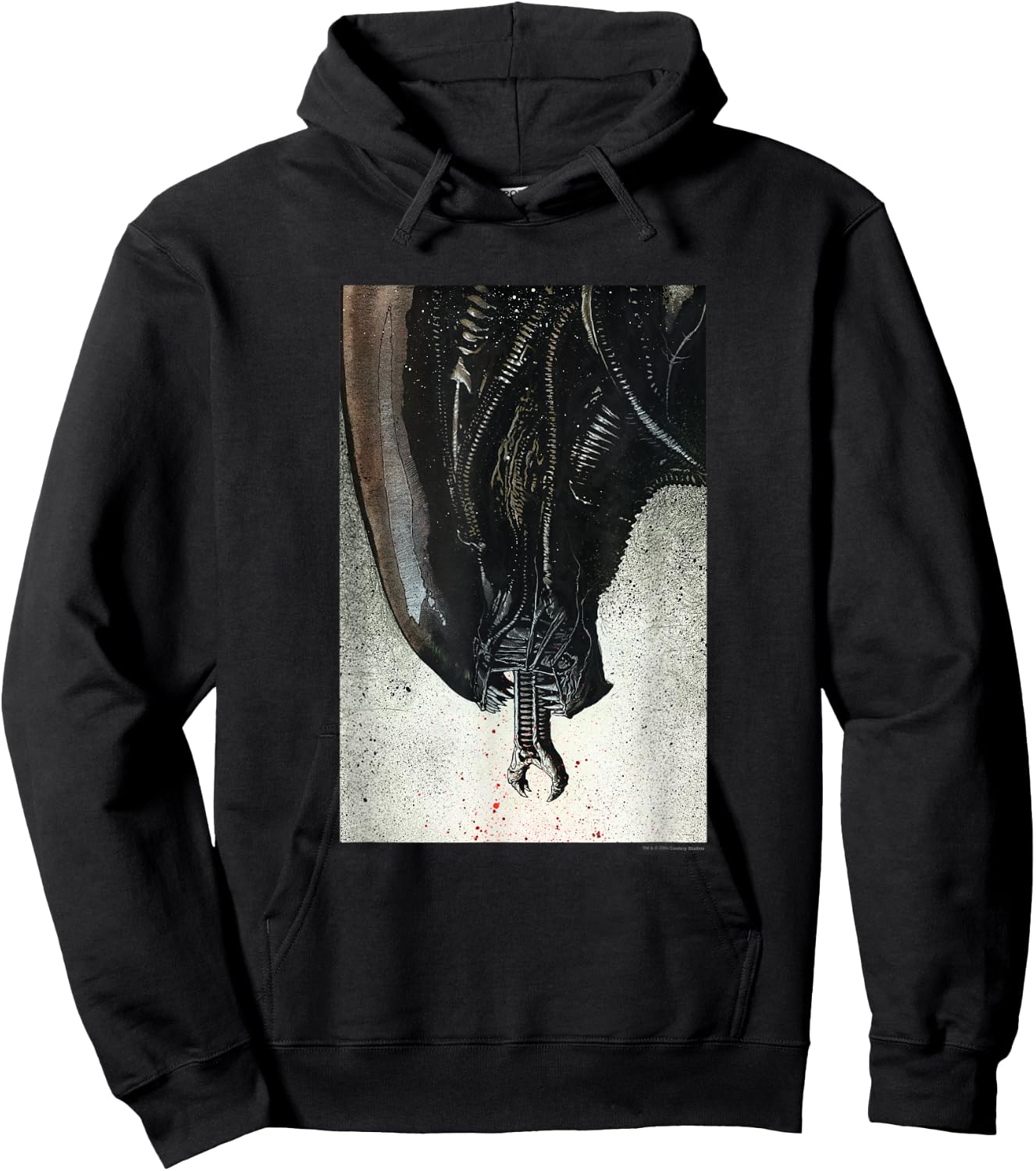 Aliens Iconic Xenomorph Big Head Paint Splatter Big Portrait Hoodie - Hoodie | Black