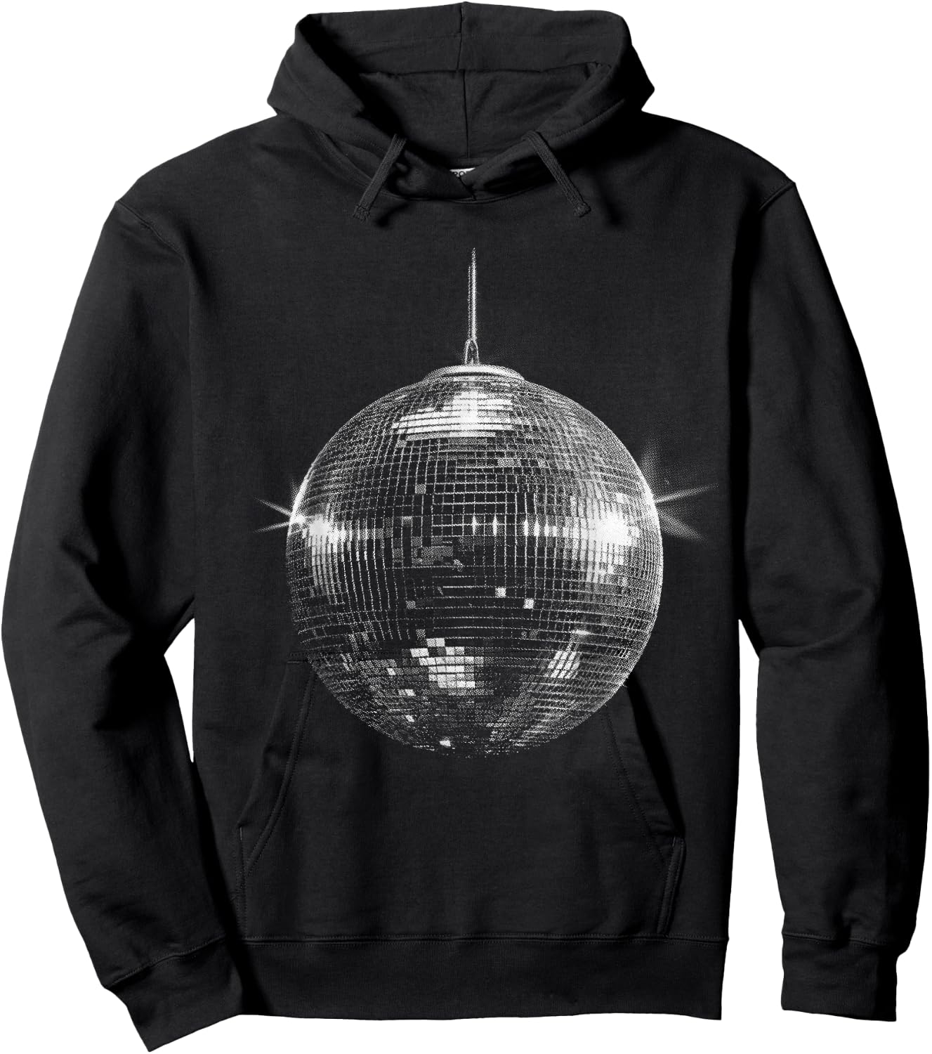 Retro Mirror Ball Disco Design Hoodie - Hoodie | Black