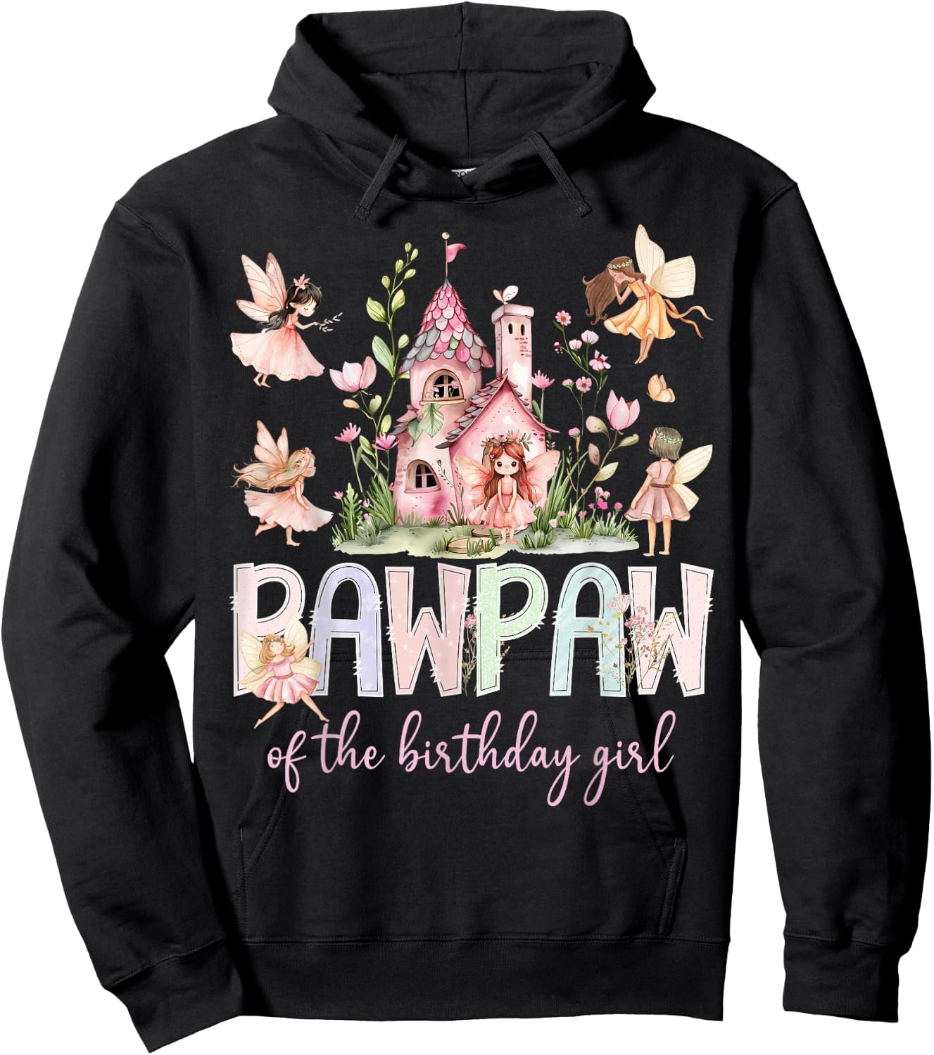 Pawpaw of The Birthday Girl Fairy Magical Family Matching Hoodie - Hoodie | Black