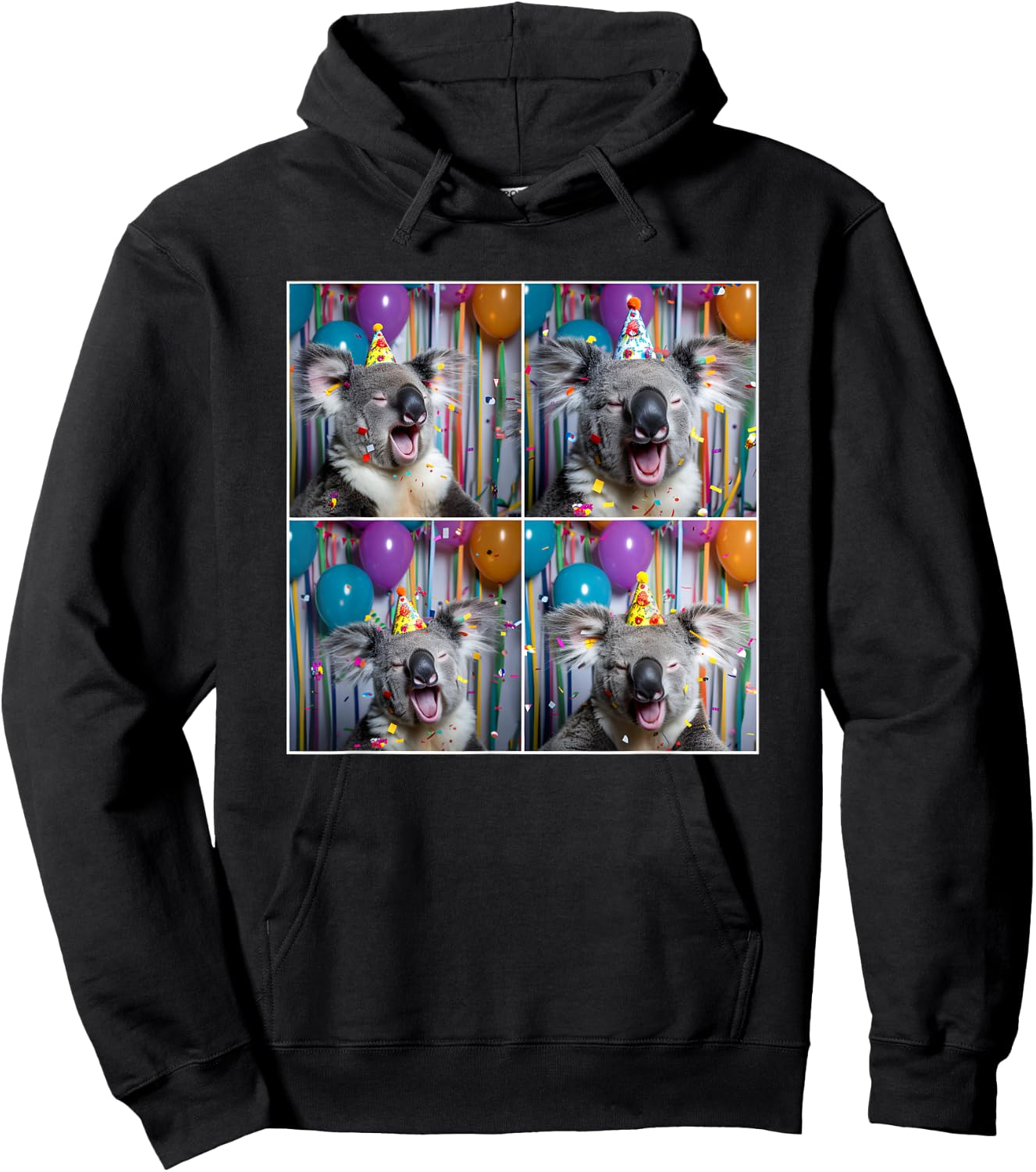 Koala Lover Zoo Animal Party Cute Colorful Koala Birthday Hoodie - Hoodie | Black