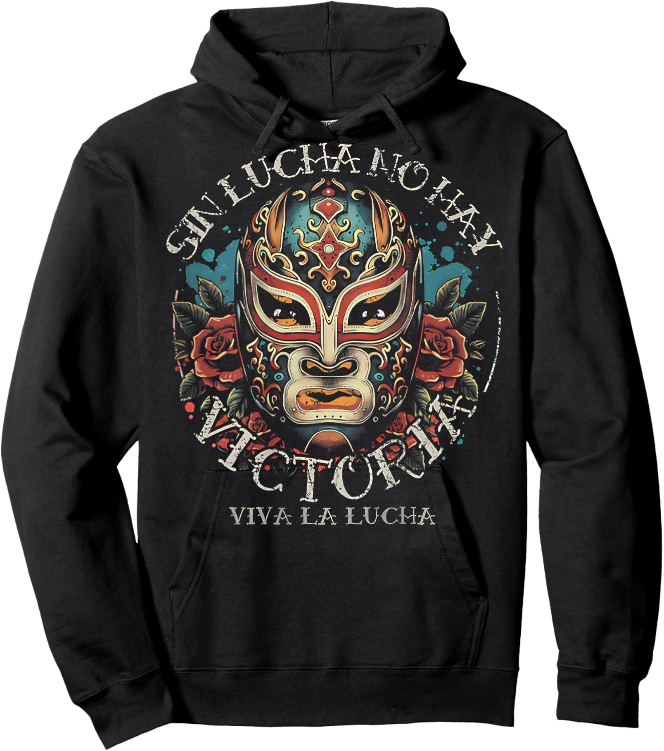 Sin Lucha No Hay Victoria Viva La Lucha (on back) Hoodie - Hoodie | Black