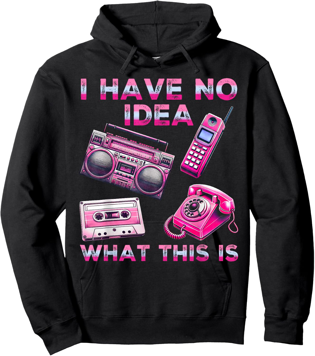I Have No Idea What This Is Men Women Kid 70s 80s 90s Outfit Hoodie - Hoodie | Black