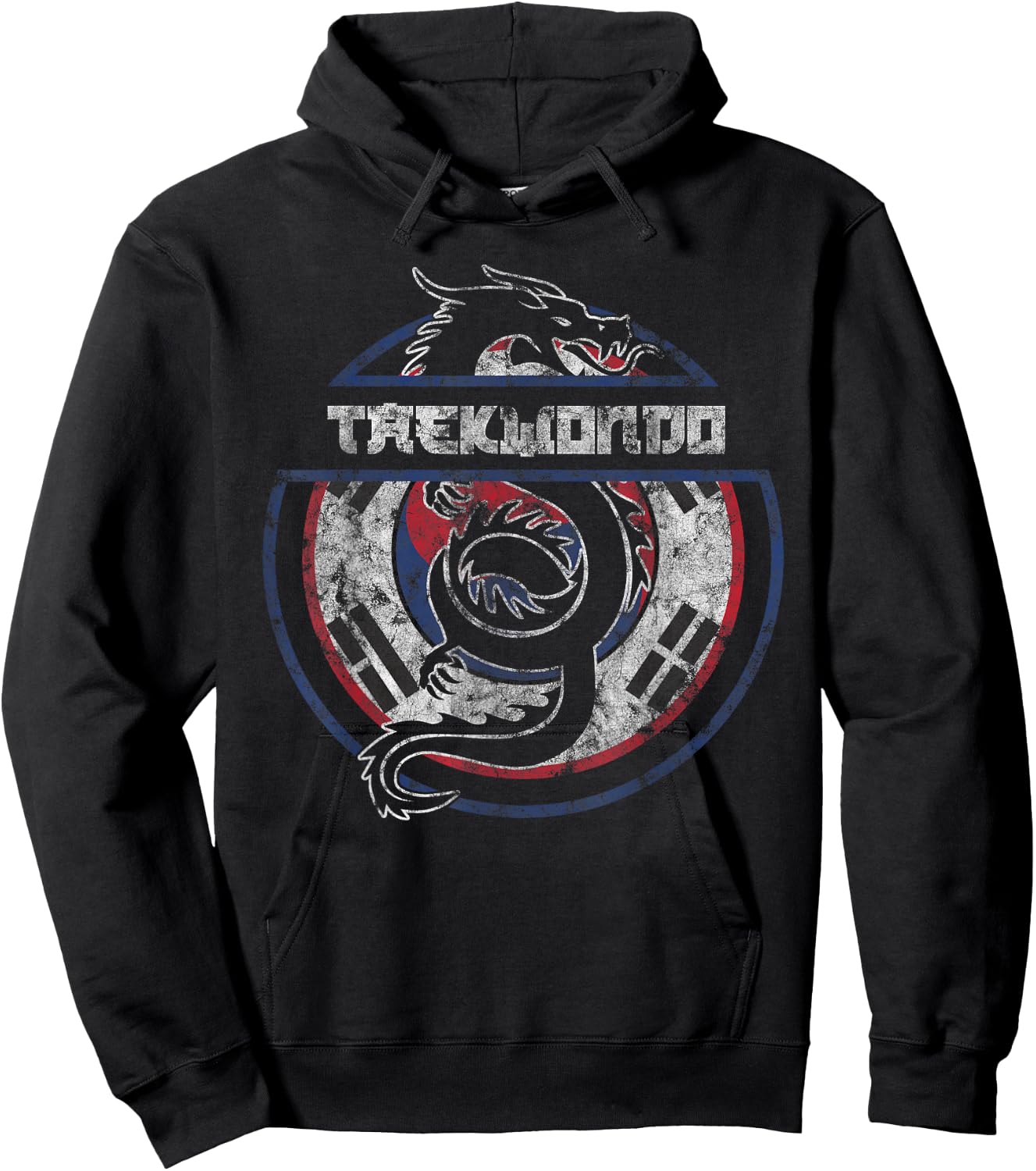 Taekwondo Shirt Martial Arts Gift Dragon Korean Flag Hoodie - Hoodie | Black