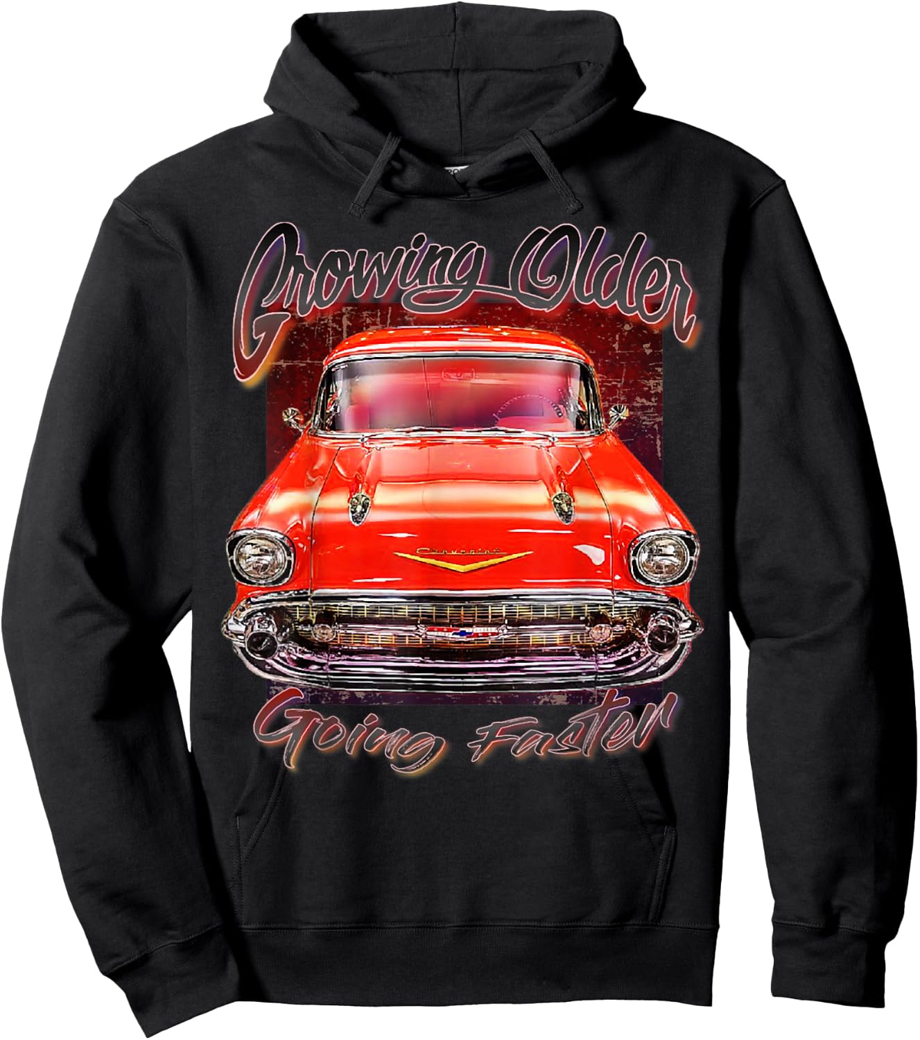 1957 57 Chevys Truck Crowing Older Going Faster Hoodie - Hoodie | Black