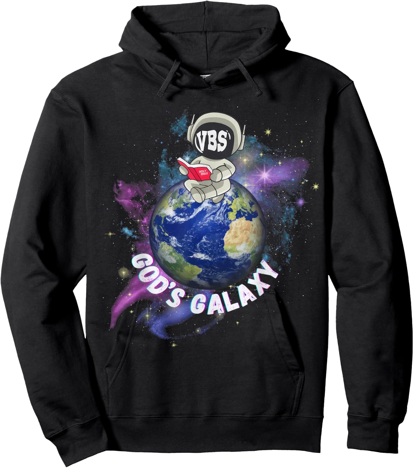 VBS 2024 God's Galaxy Astronaut Outer Space Bible Christian Hoodie - Hoodie | Black