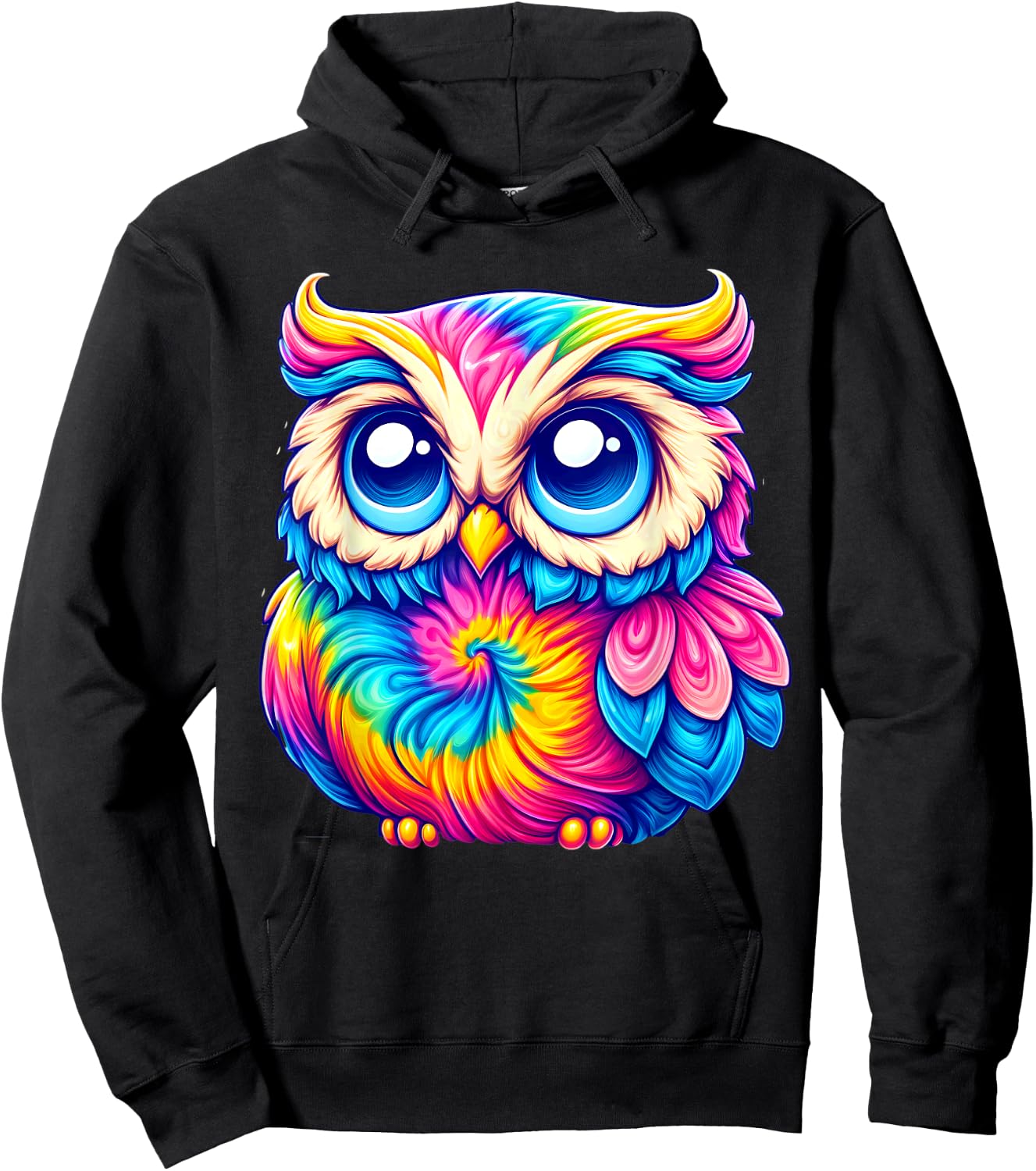 Tie Dye Owl Aesthetic Men Women Kids Hoodie - Hoodie | Black