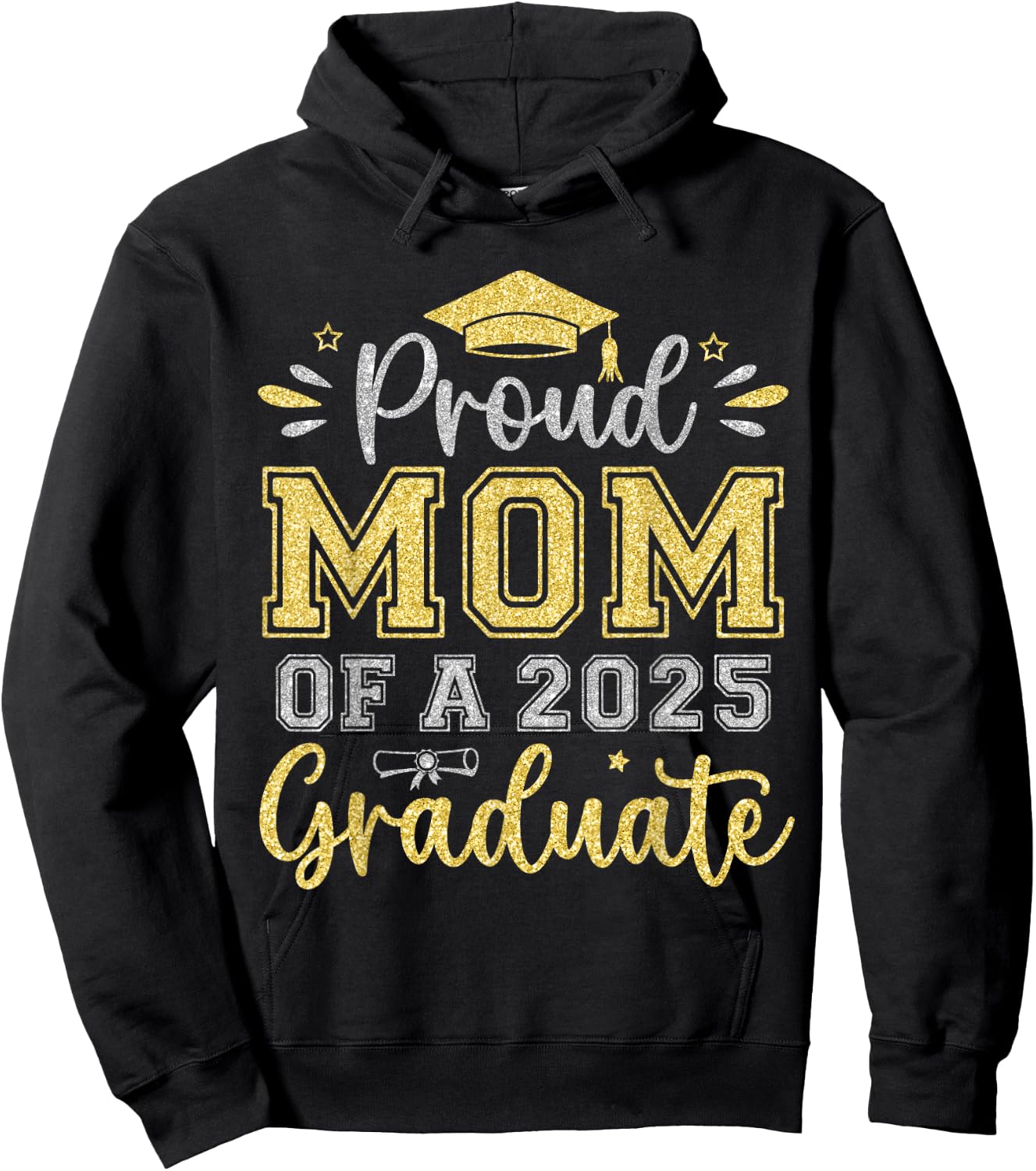 Proud Mom of a 2025 Graduate Senior Graduation Women Hoodie - Hoodie | Black