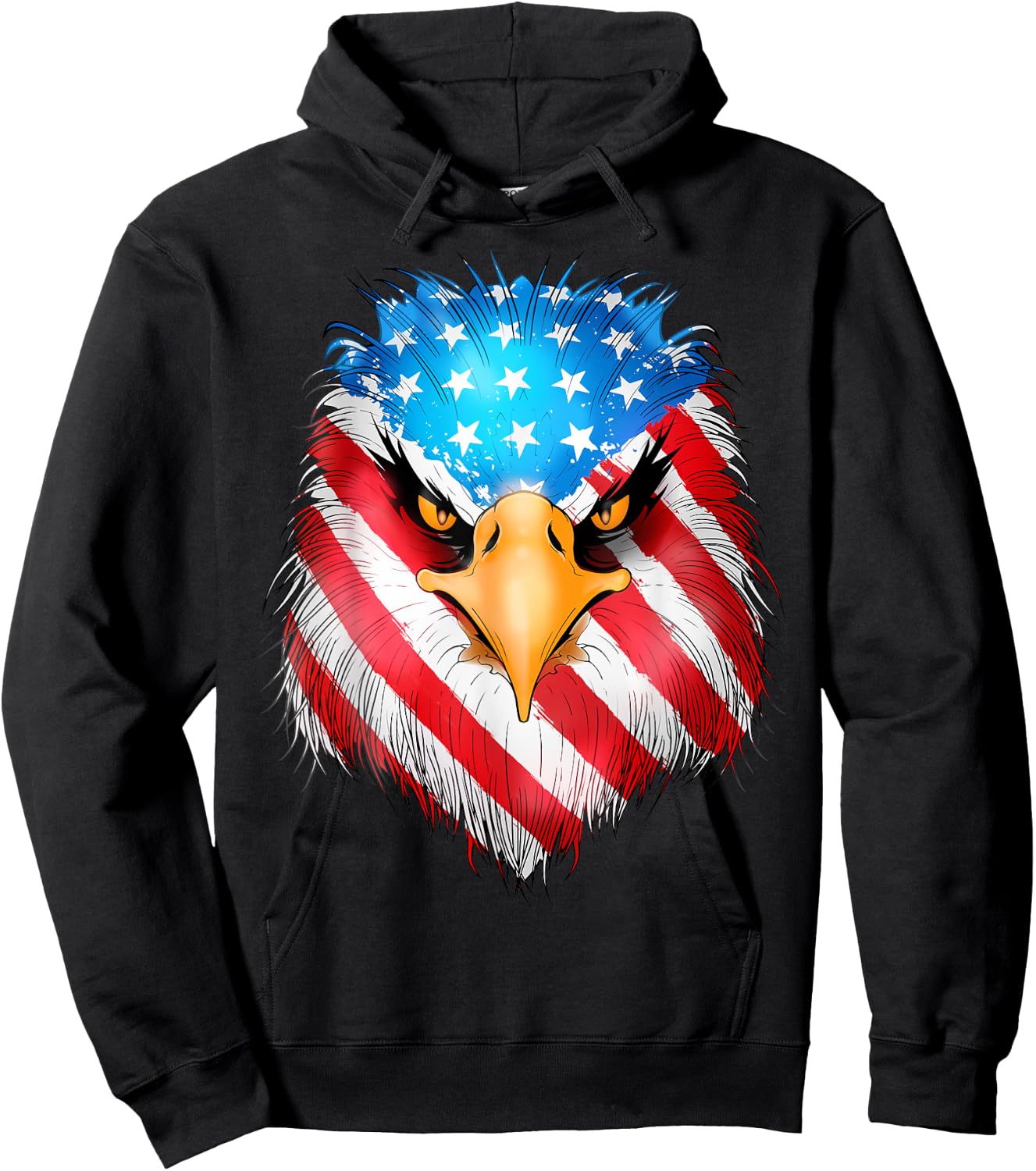 4th Of July Patriotic Eagle USA American Flag men boys Hoodie - Hoodie | Black