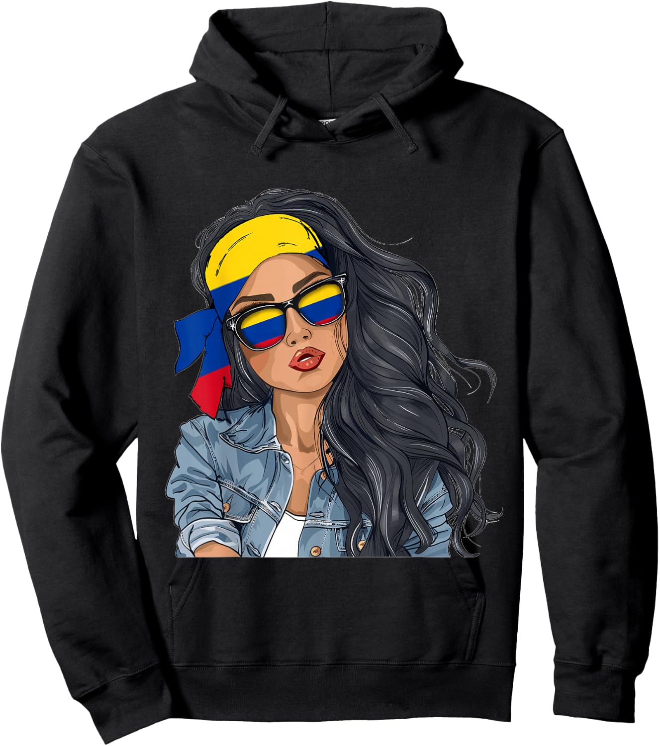 Colombianas Woman Products Flag Uniform Souvenirs Colombia Hoodie - Hoodie | Black