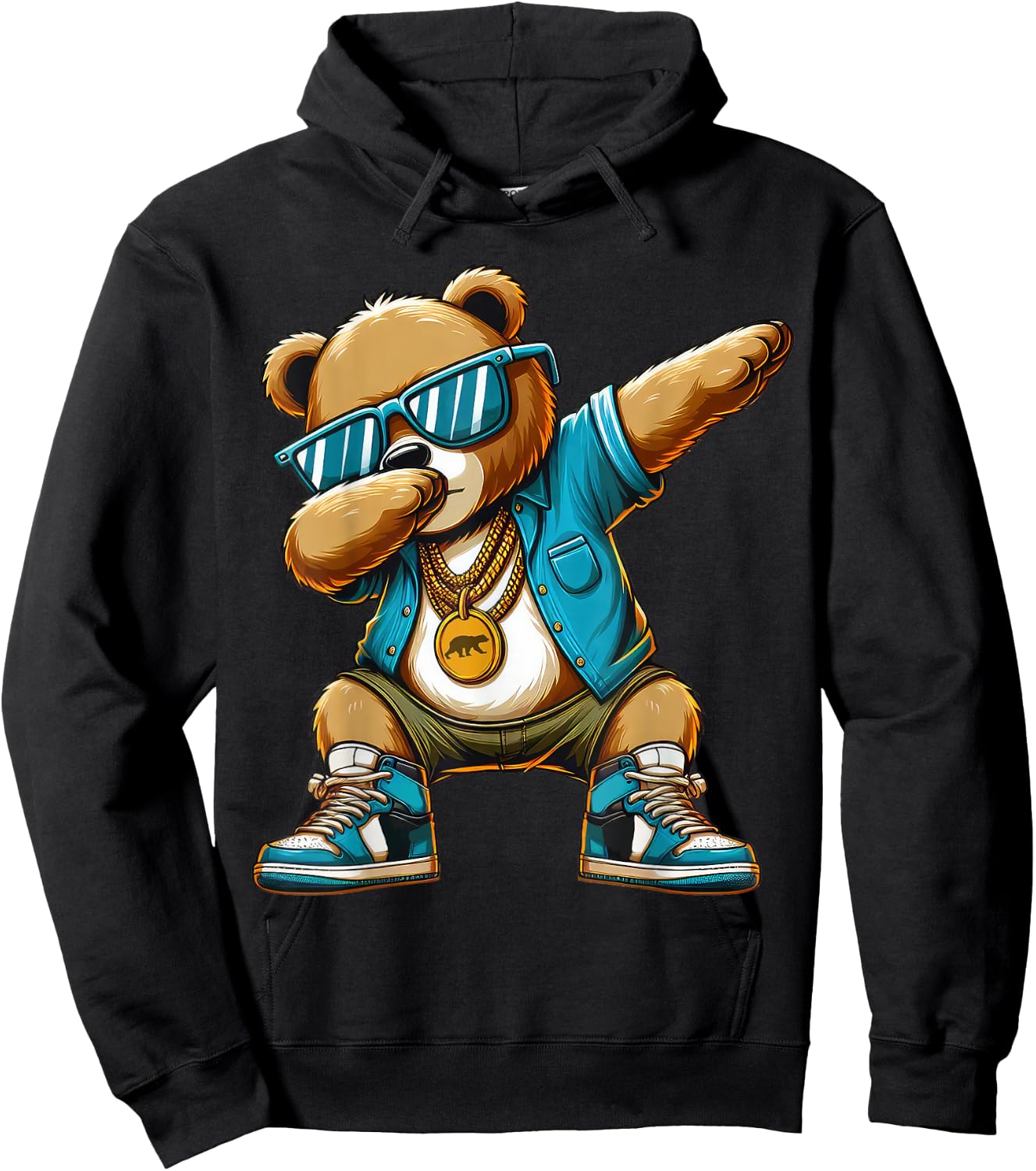 Dabbing Bear Funny Bear Dab Dance Boys Girls Kids Hoodie - Hoodie | Black