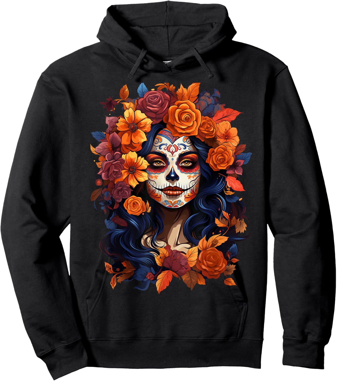 Dia De Los Muertos Mexican Sugar Skull Day Of The Dead Women Hoodie - Hoodie | Black