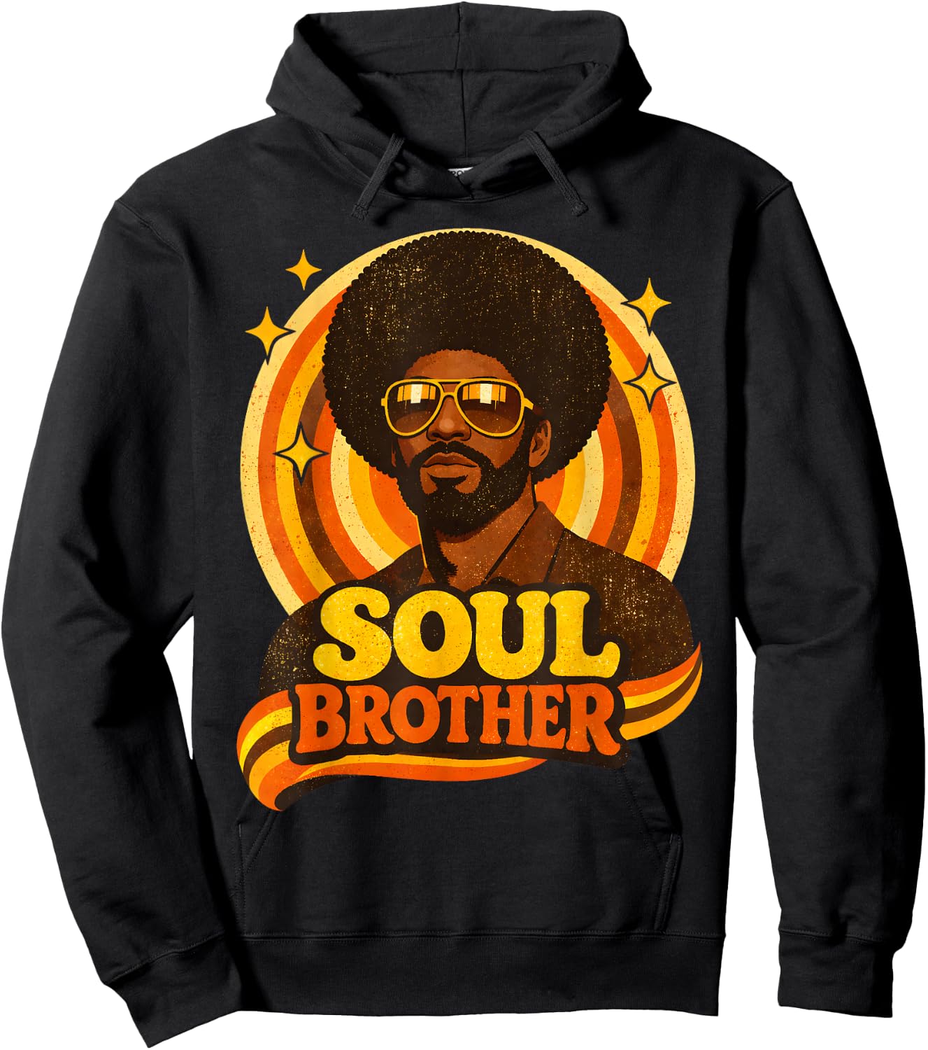 70s Funk Afro Soul Retro Vintage Soul Brother Hoodie - Hoodie | Black