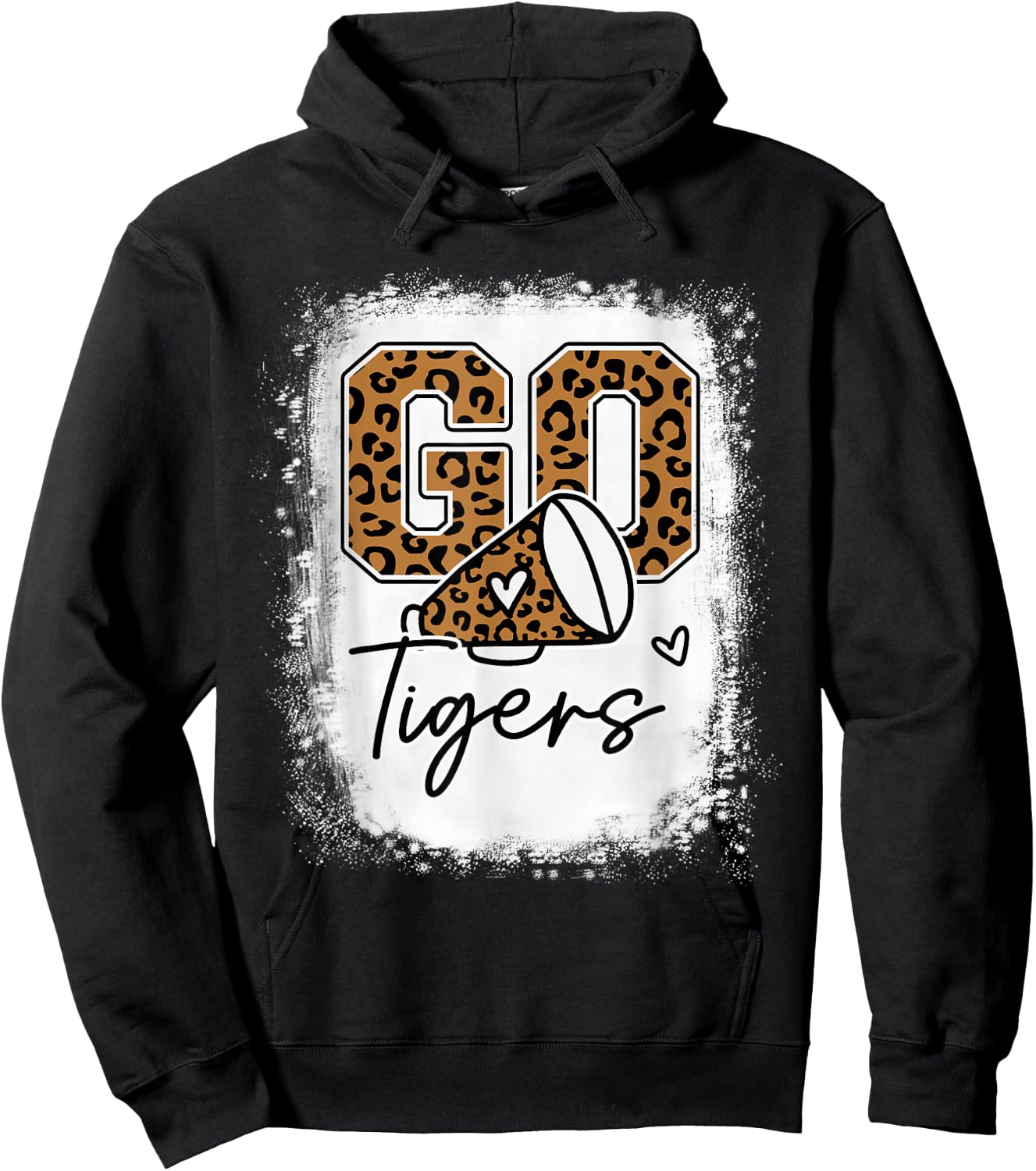 Go Cheer Tigers School Sports Fan Spirits Mascot Leopard Hoodie - Hoodie | Black