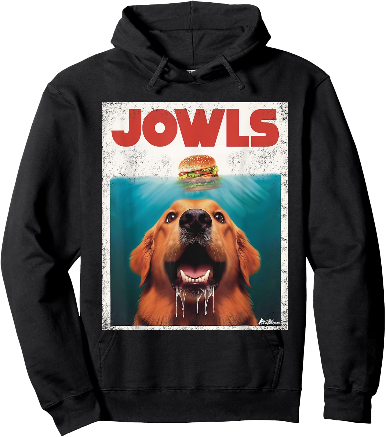 Funny Golden Retriever Rusty Goldie Jowls, Burger Dog Mom Hoodie - Hoodie | Black