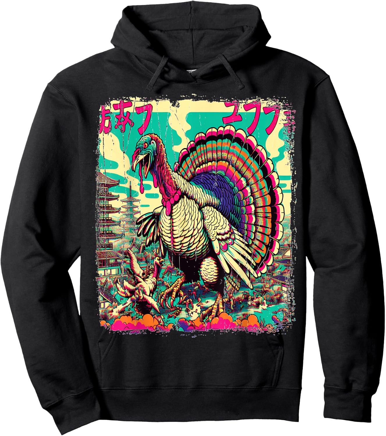Thanksgiving Monster Gobblezilla Hoodie - Hoodie | Black