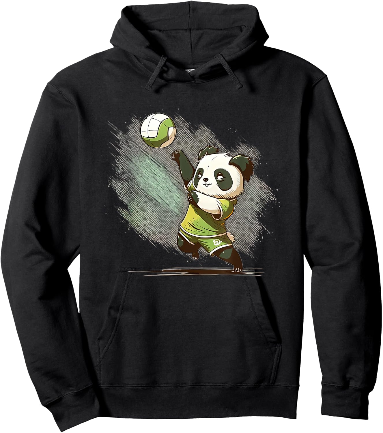 Volleyball Team Panda - Panda Playing Volleyball Hoodie - Hoodie | Black