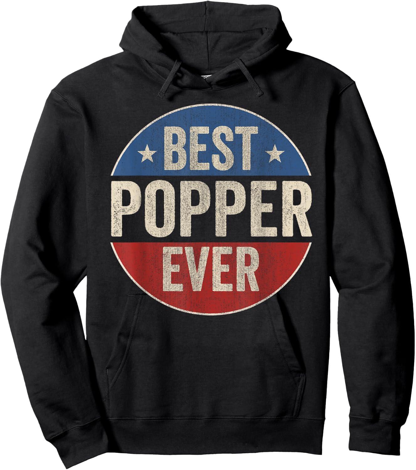 Best Popper Ever American Grandfather Vintage Father's Day Hoodie - Hoodie | Black