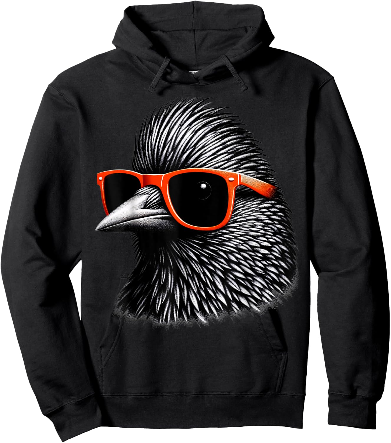 Cool Starling Bird Wearing Sunglasses Graphic Art Hoodie - Hoodie | Black