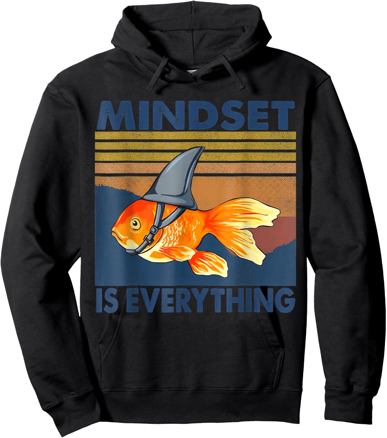 Everything Is Mindset Shark Fin Goldfish Vintage Hoodie - Hoodie | Black