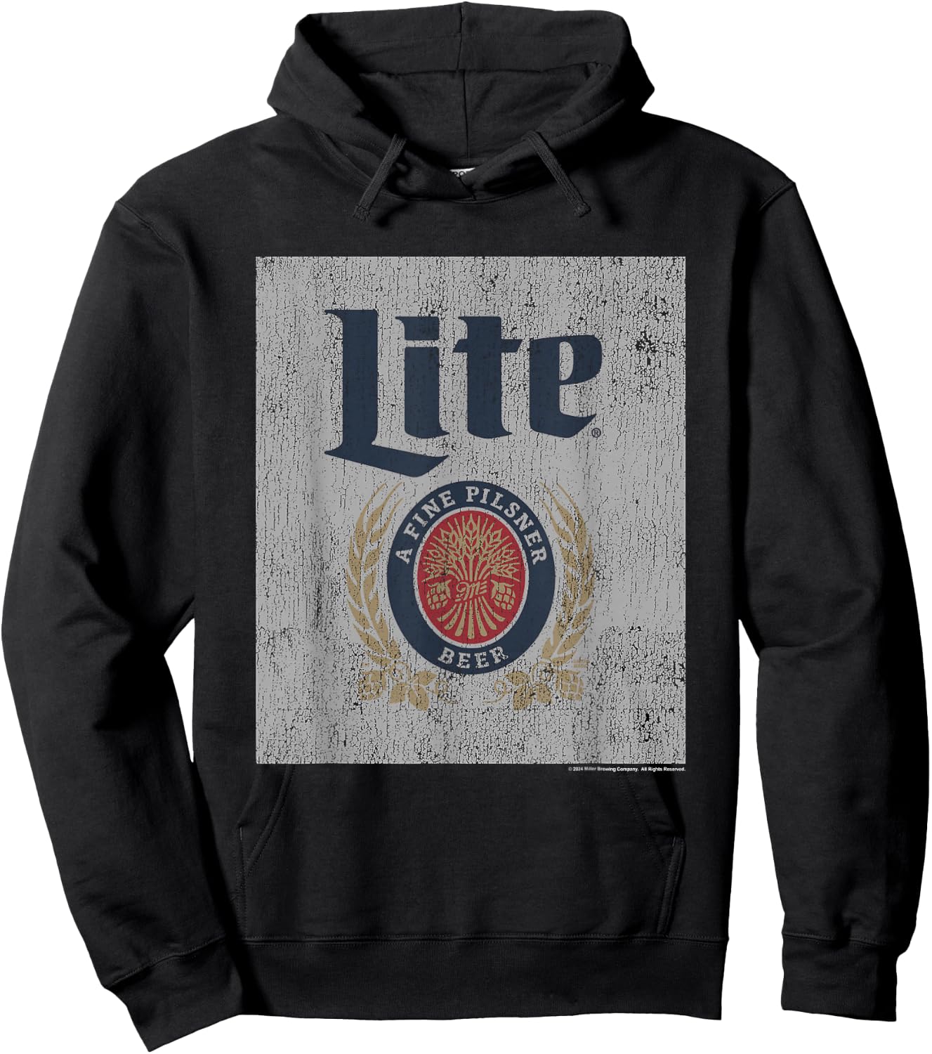 Miller Lite Light Fine Pilsner Vintage Classic Label Hoodie - Hoodie | Black