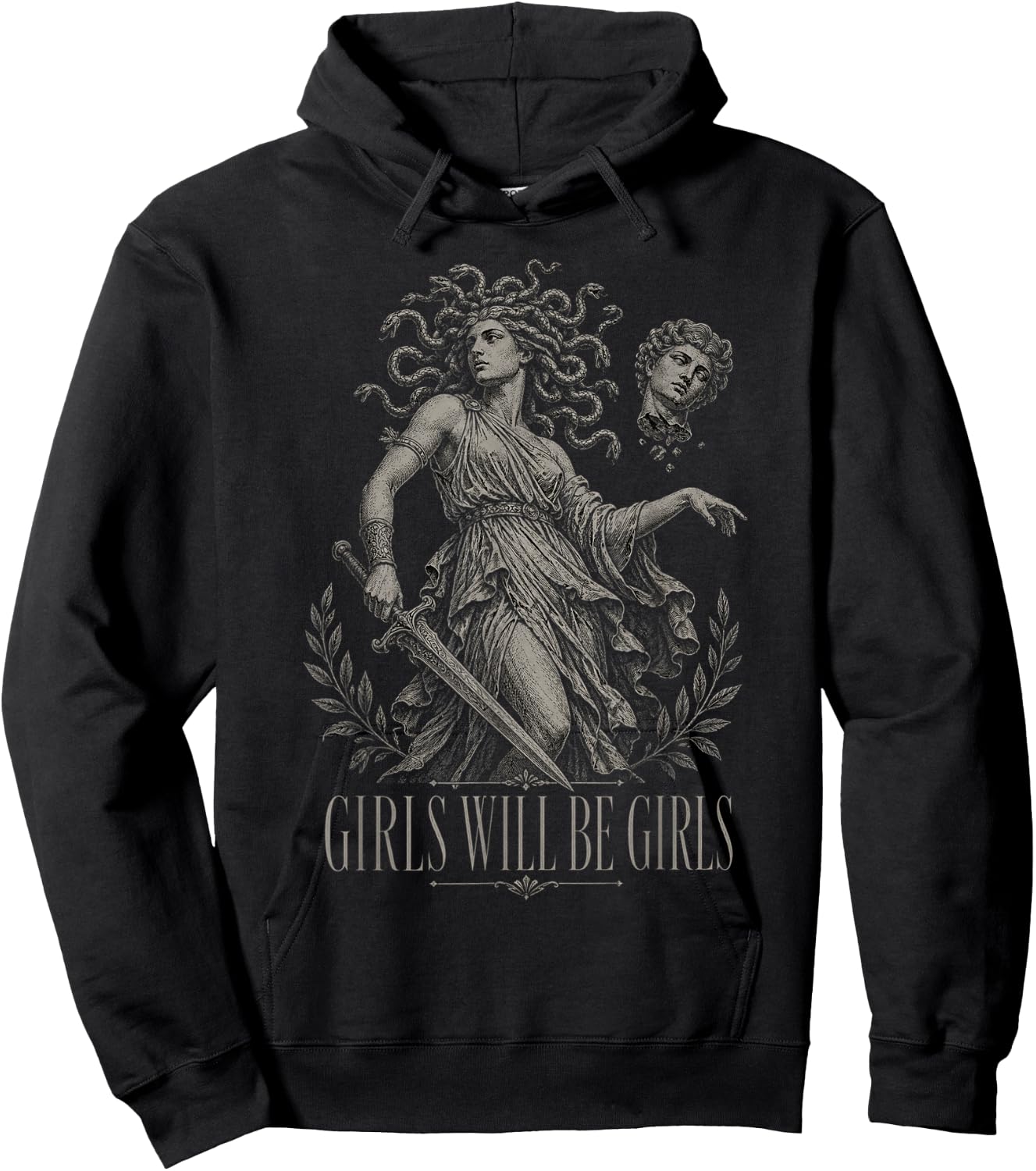 Girl Will Be Girls Medusa Feminist Witch Monster Halloween Hoodie - Hoodie | Black