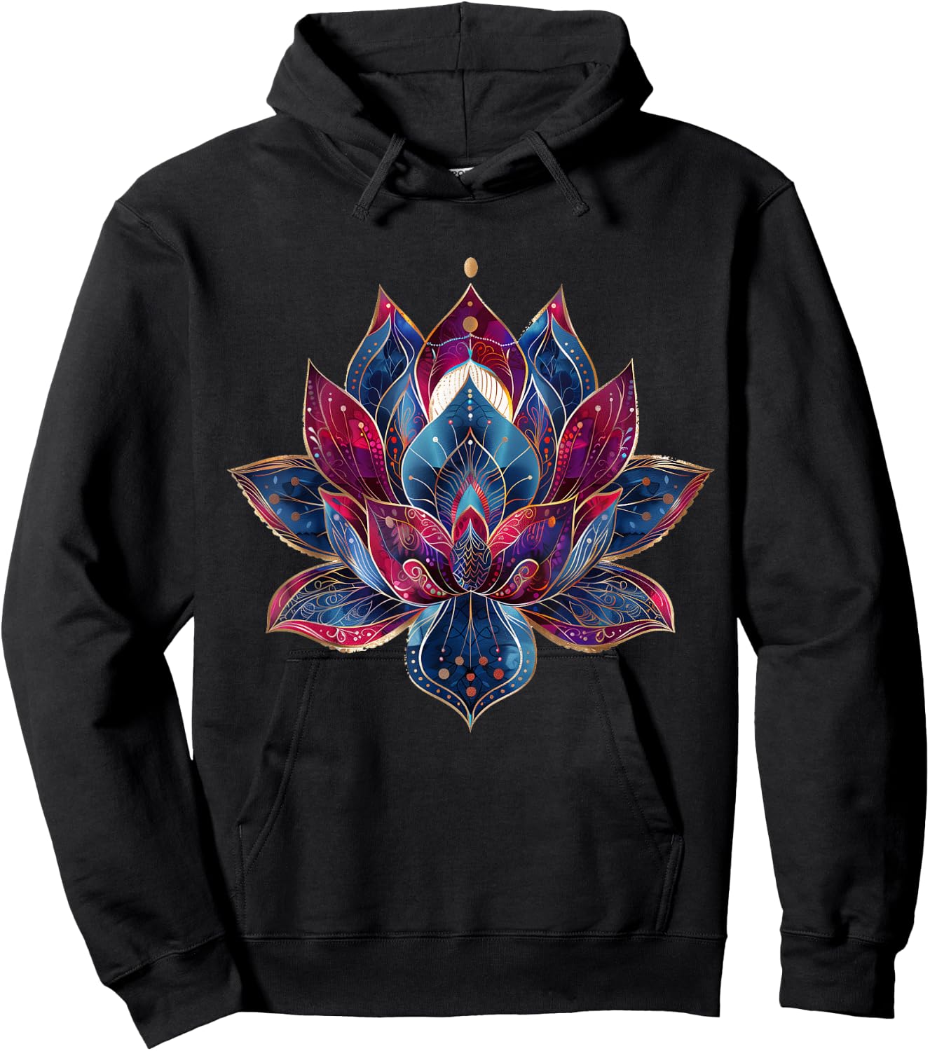 Lotus Flower Vintage Japanese Zen Buddhist Buddhism Yoga Hoodie - Hoodie | Black