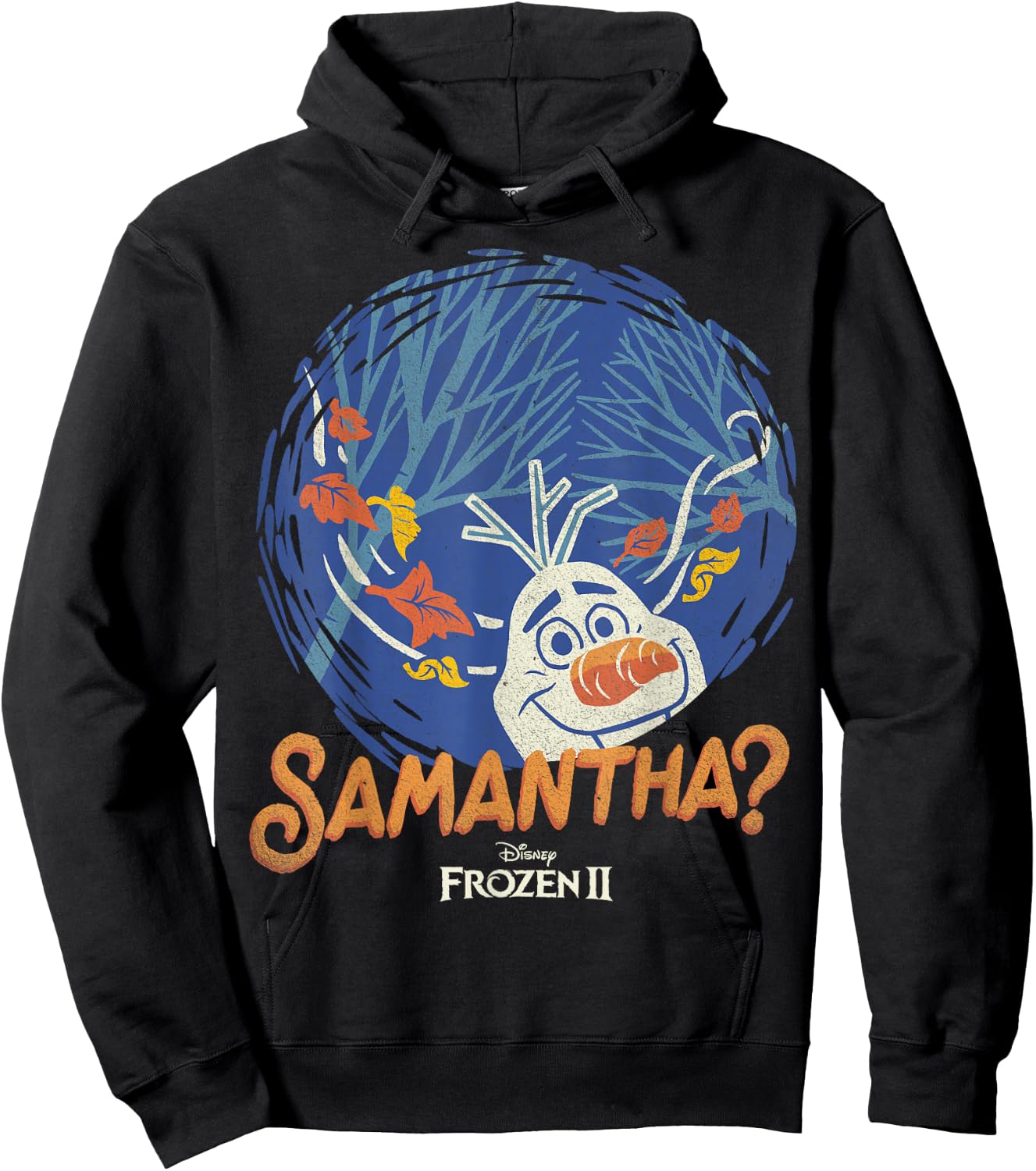 Disney Frozen 2 Olaf Samantha Circle Portrait Hoodie - Hoodie | Black