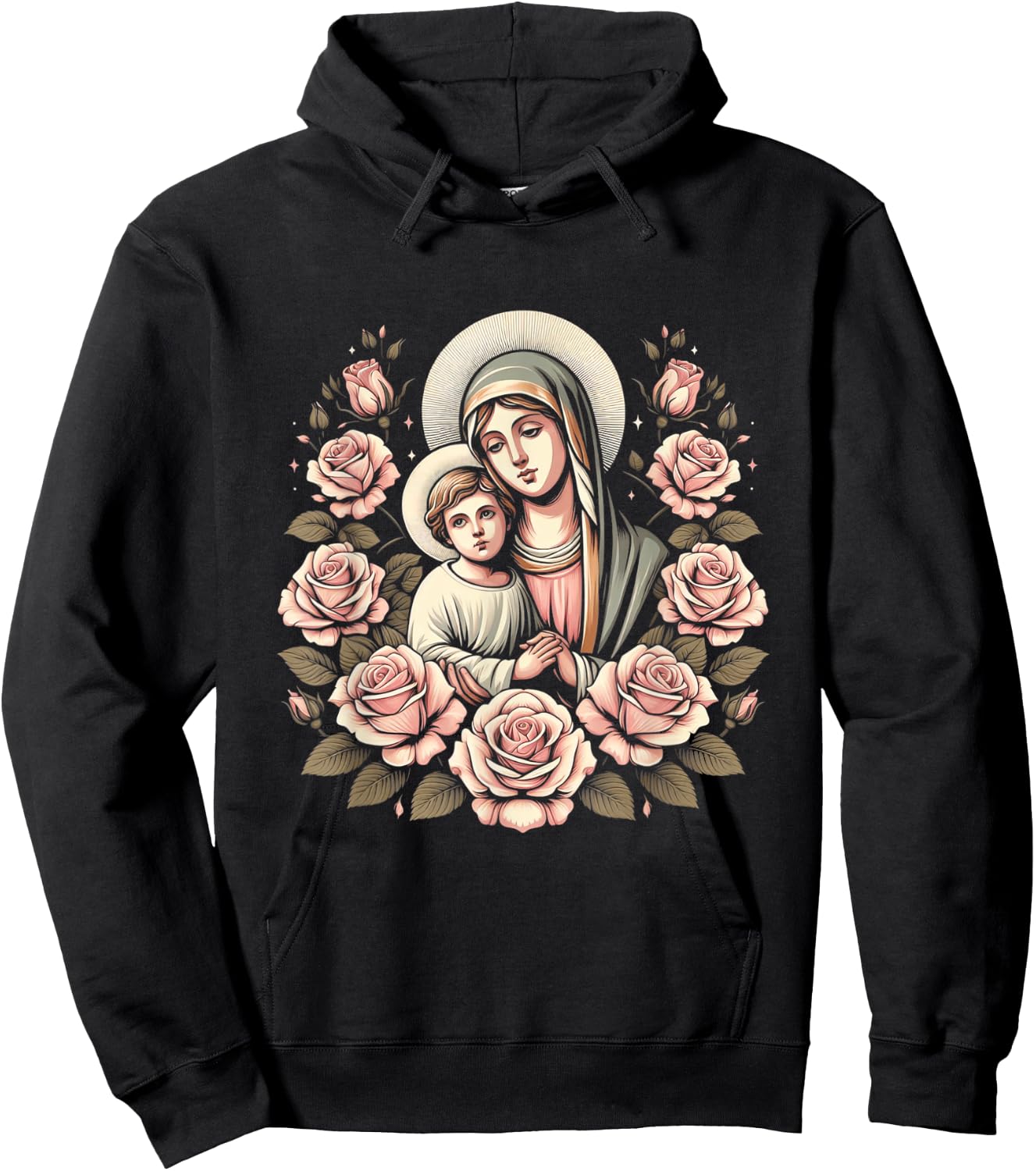 Our Lady of Good Blessed Mother Mary Christian Art Hoodie - Hoodie | Black