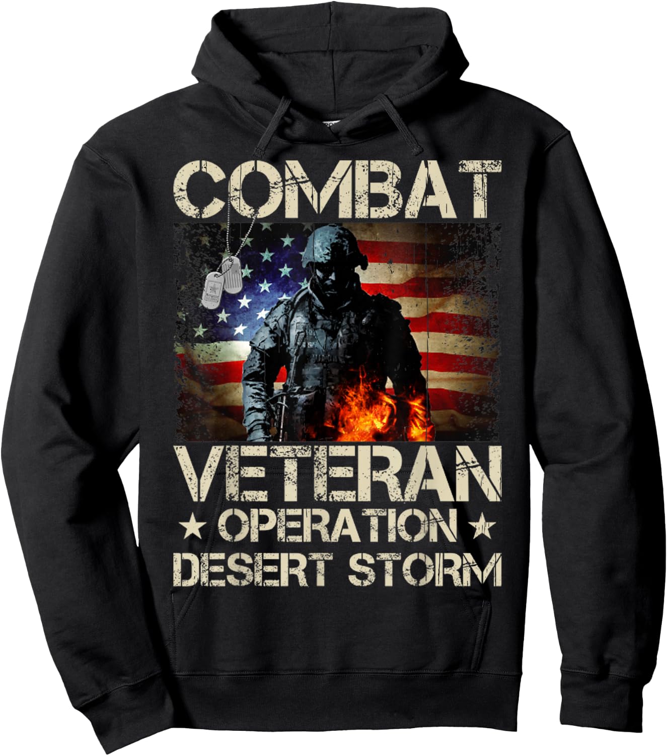 A Veteran USA Flag Combat Operation Desert Storm Hoodie - Hoodie | Black