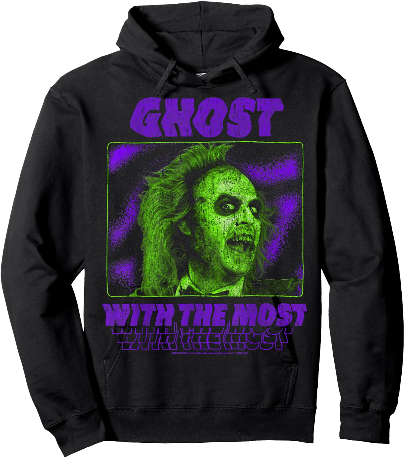 Beetlejuice Ghost With The Most Neon Poster Hoodie - Hoodie | Black