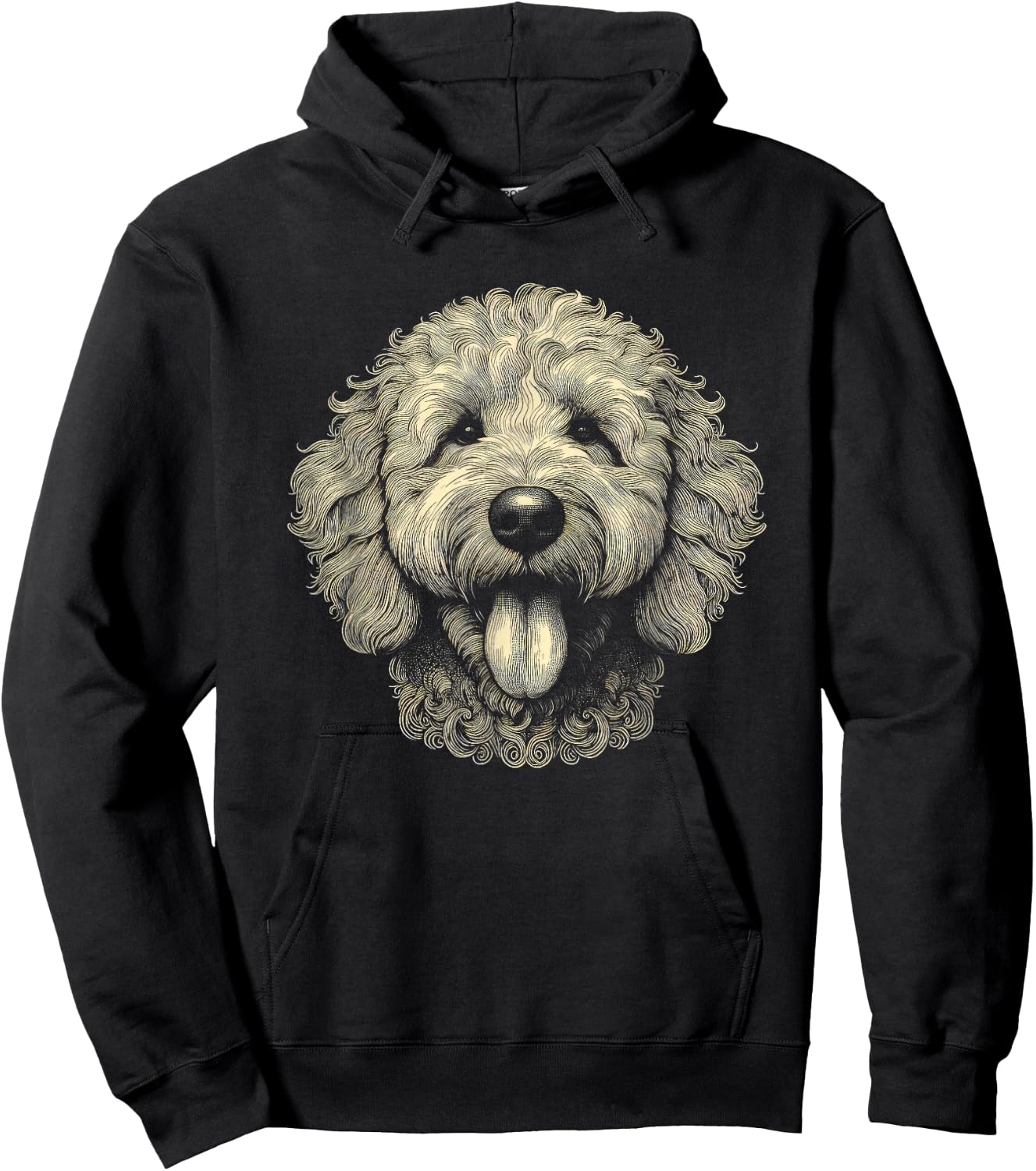 Goldendoodle Dog Face Art Design Hoodie - Hoodie | Black