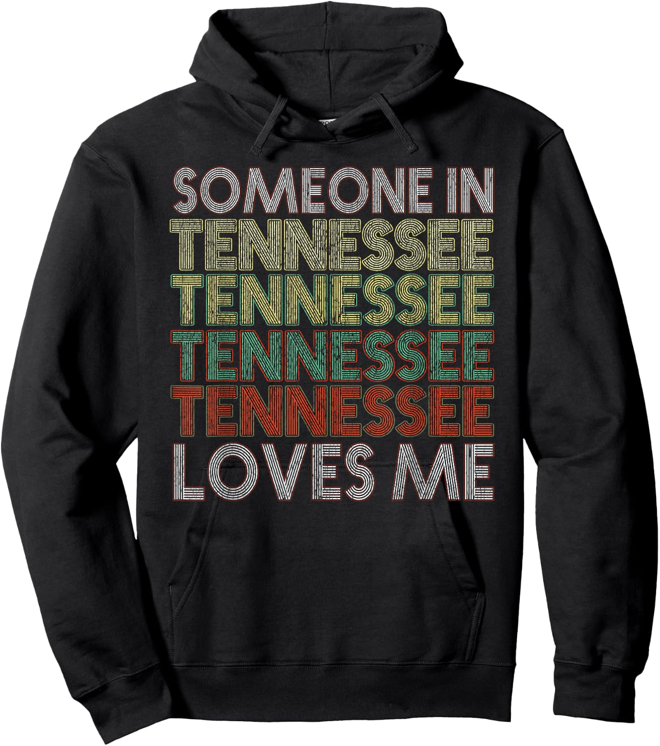 Someone In Tennessee Loves Me State Retro Vintage Hoodie - Hoodie | Black