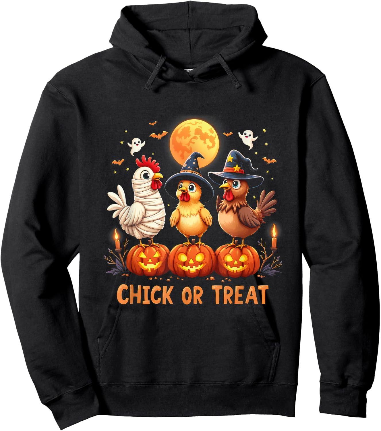 Halloween Chicken Chick Or Treat Funny Halloween Costume Hoodie - Hoodie | Black
