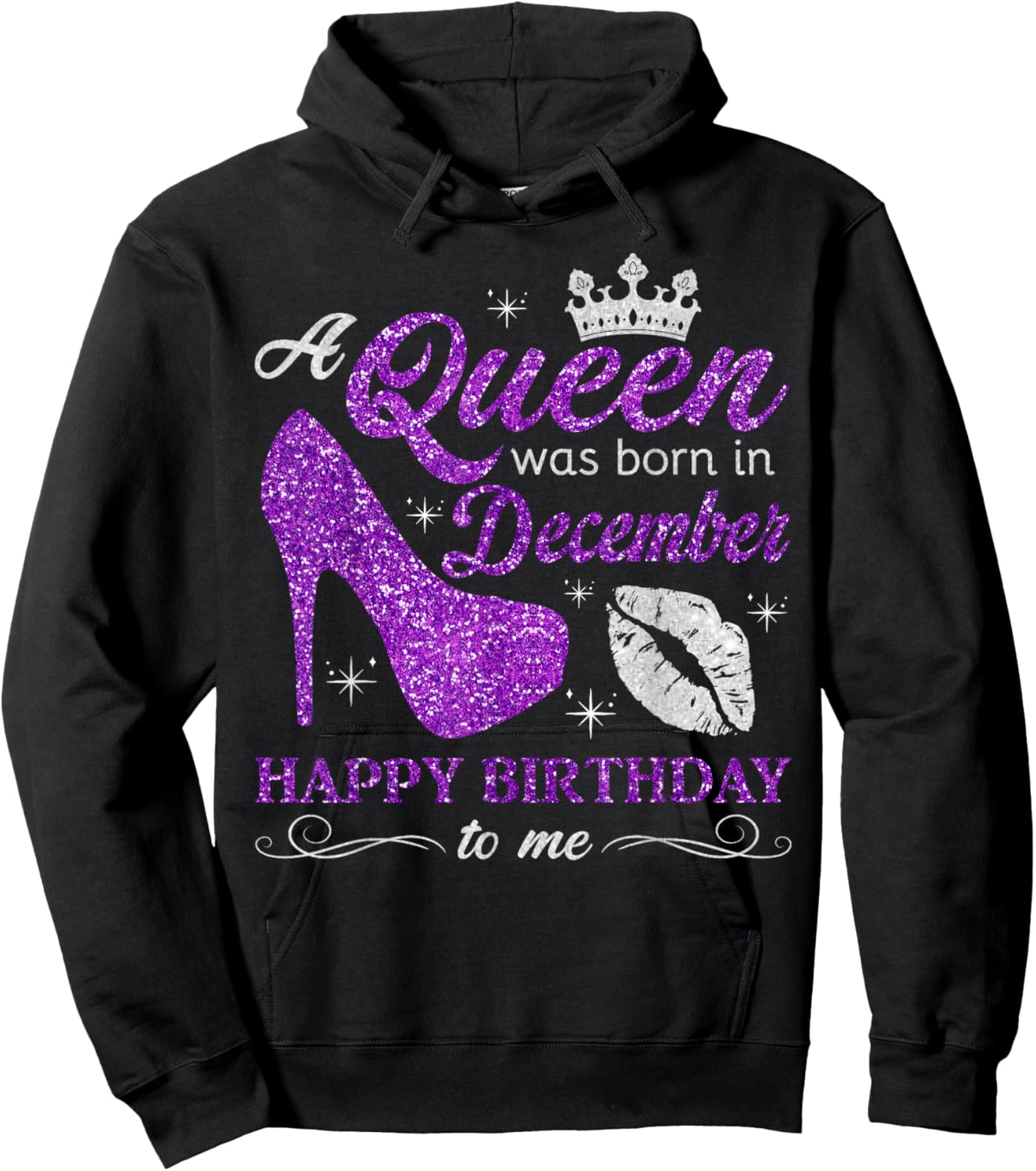 A Queen was Born in December Women Girls December Birthday Hoodie - Hoodie | Black