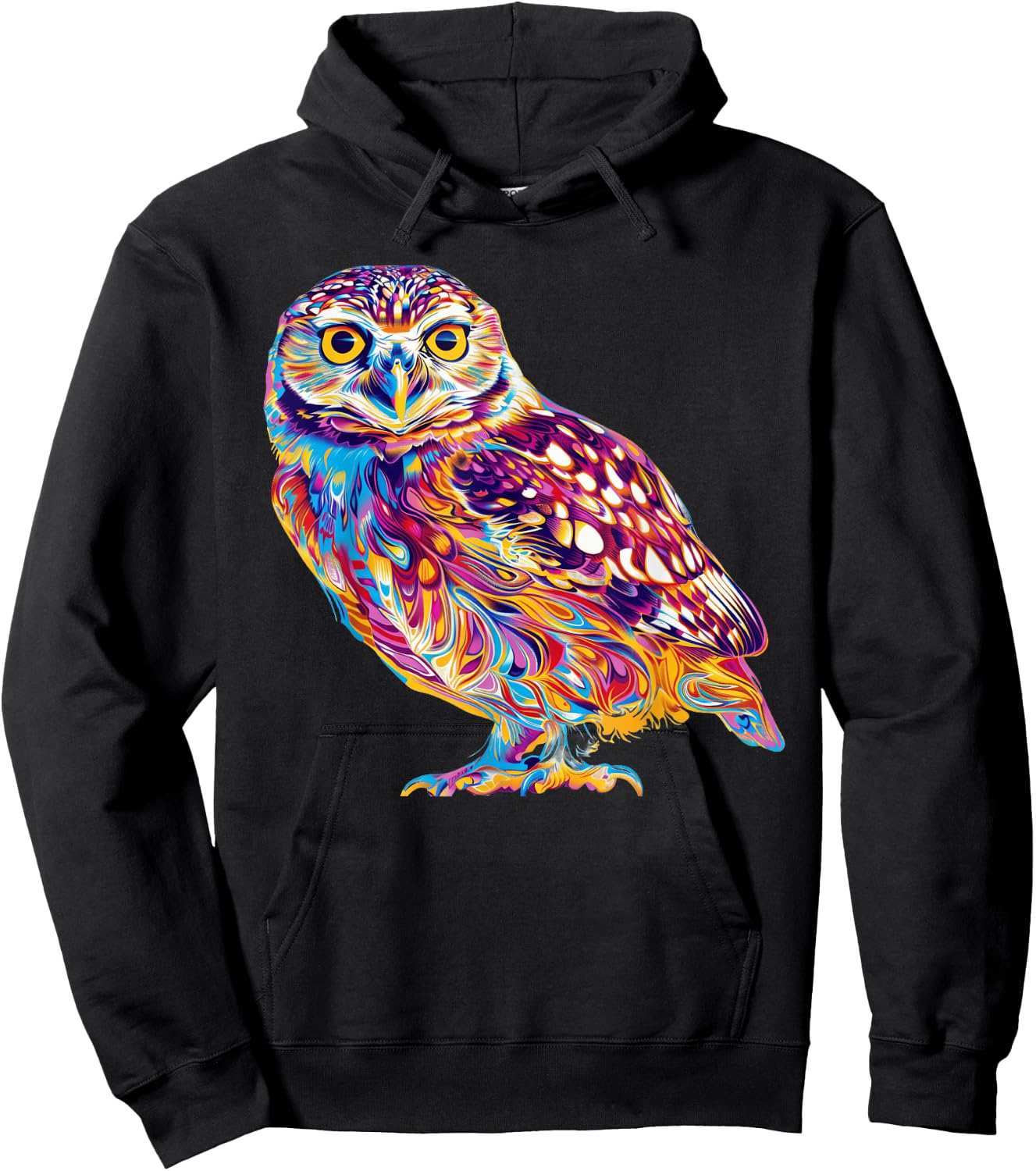 Burrowing Owl Psychedelic Hoodie - Hoodie | Black