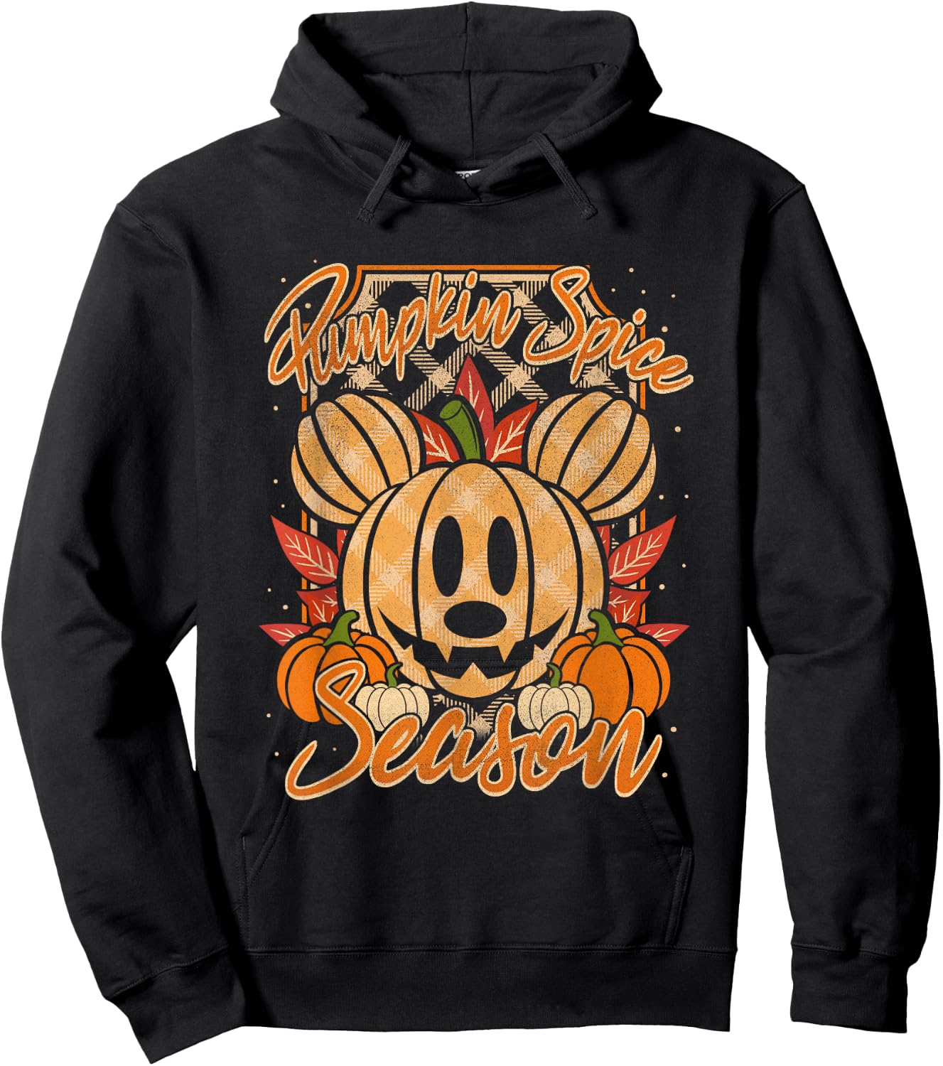 Disney Mickey and Friends Halloween Pumpkin Spice Chest Logo Hoodie - Hoodie | Black