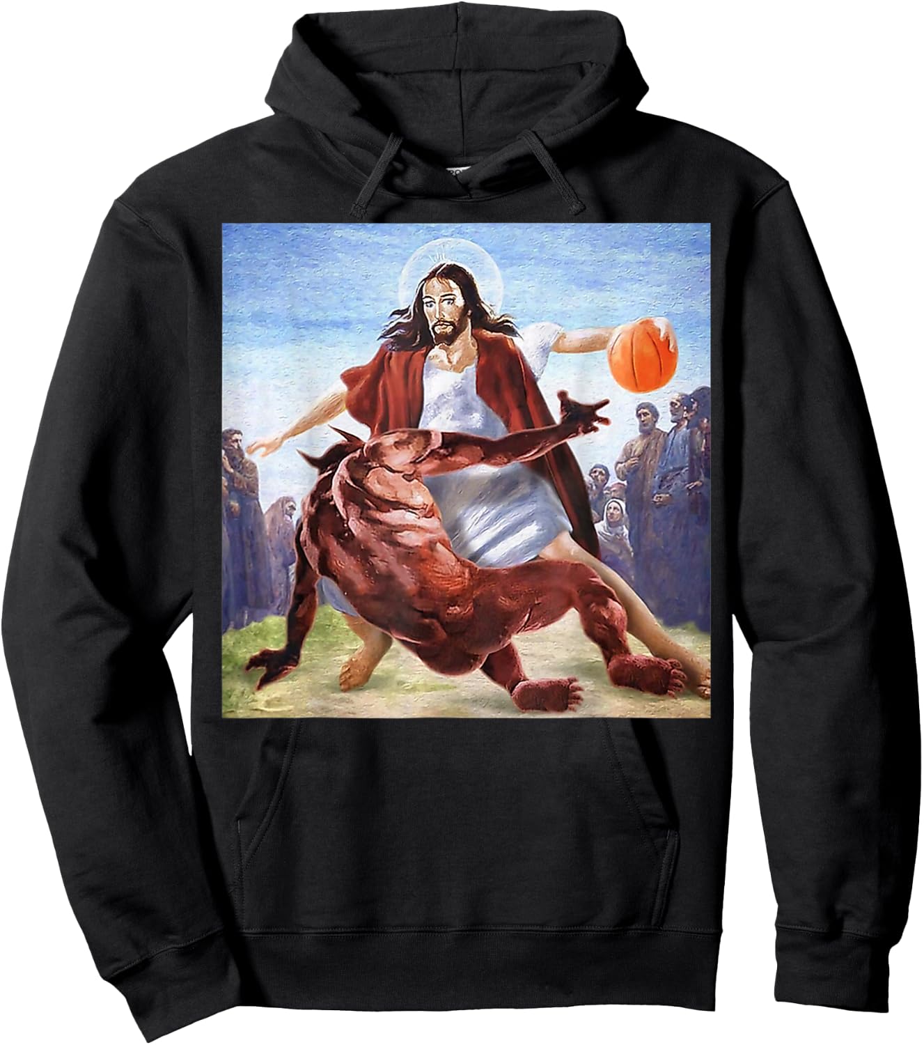 Funny Jesus Crossing Up The Devil Christian Religious Hoodie - Hoodie | Black